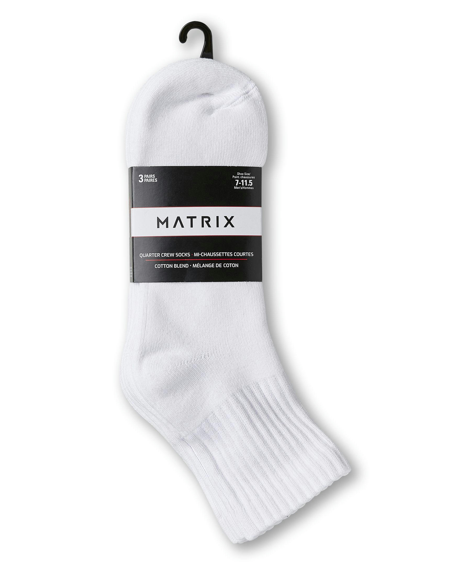 Matrix Men's 3 Pack Quarter Sport Socks