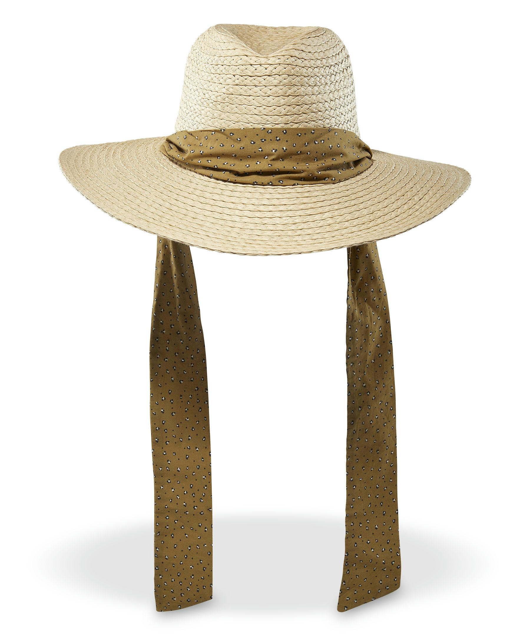 Denver Hayes Women's Wide Brim Ribbon Band Straw Hat