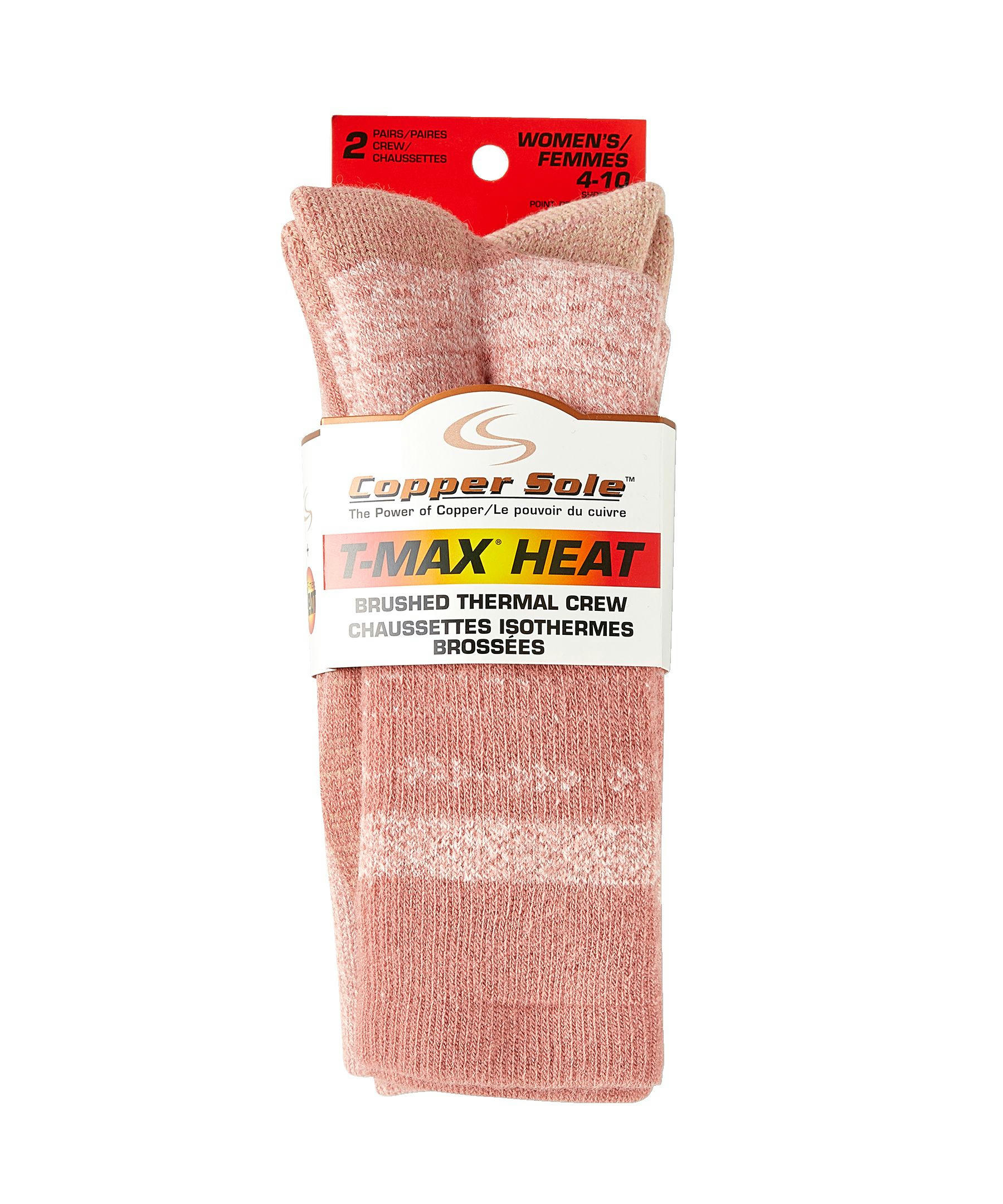 Copper Sole Women's 2 Pack TMAX Thermal Crew Socks