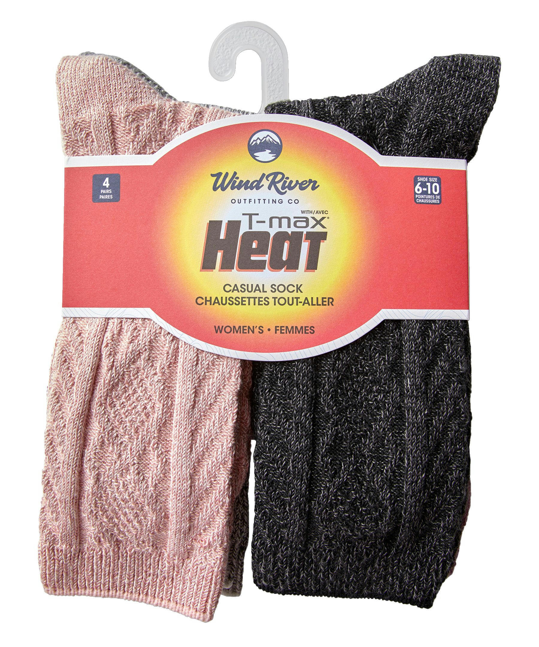 WindRiver Women's T-Max 4 Pack Casual Crew Socks