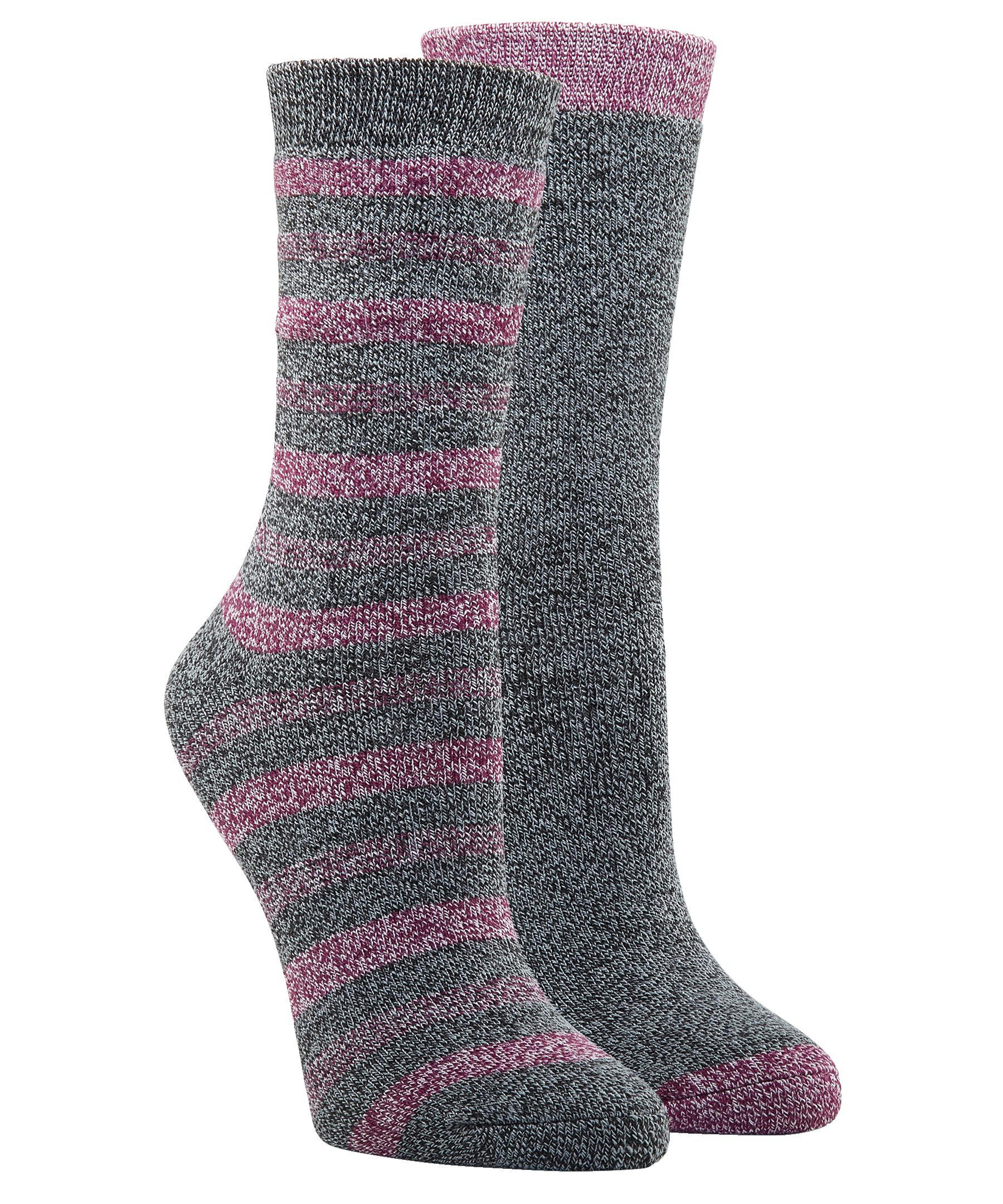 WindRiver Women's T-Max 2 Pack Outdoor Striped Crew Socks