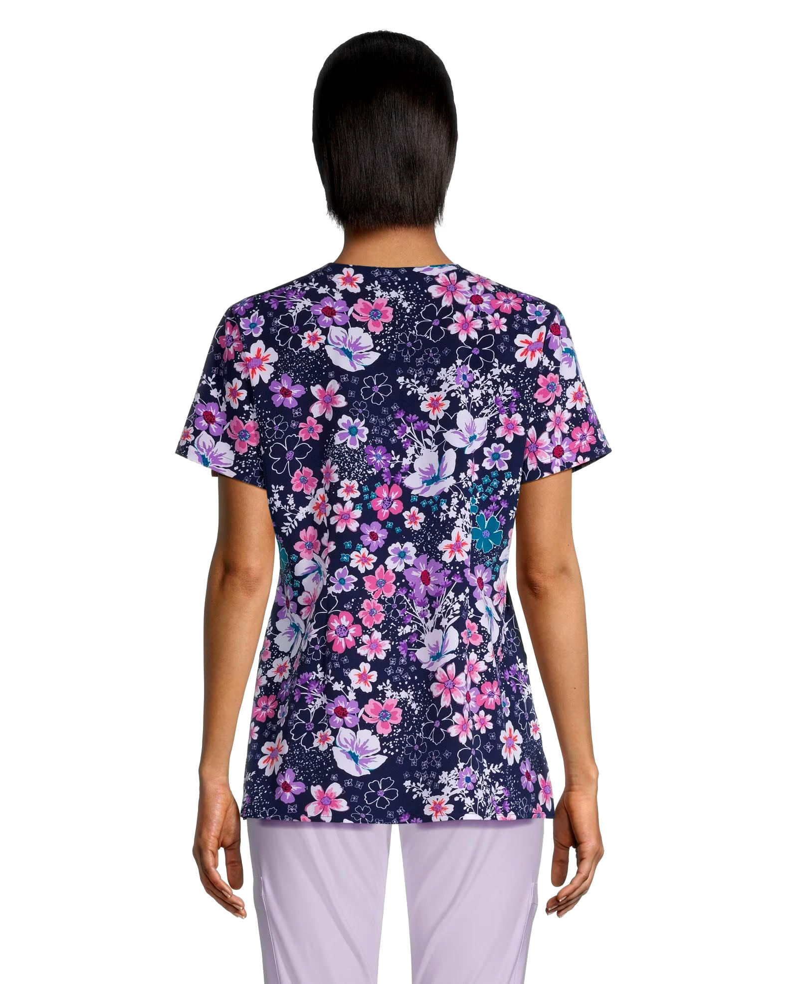 Health Pro Women's Showers Garden Princess Seam Scrub Top