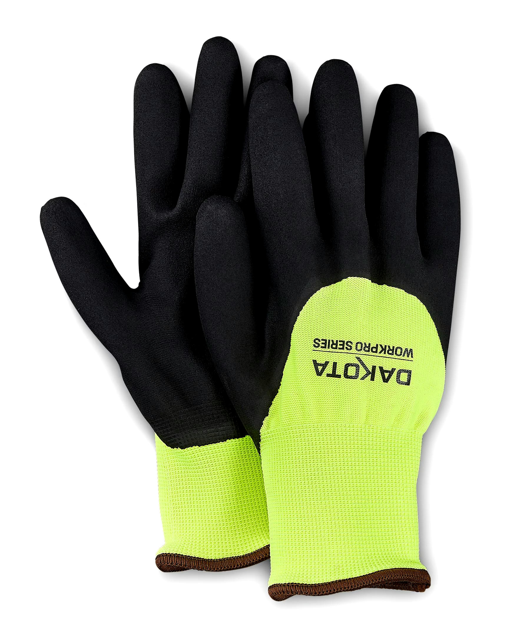 Dakota WorkPro Series Men's Knuckle Dip Lined Gloves with Cuff - Yellow