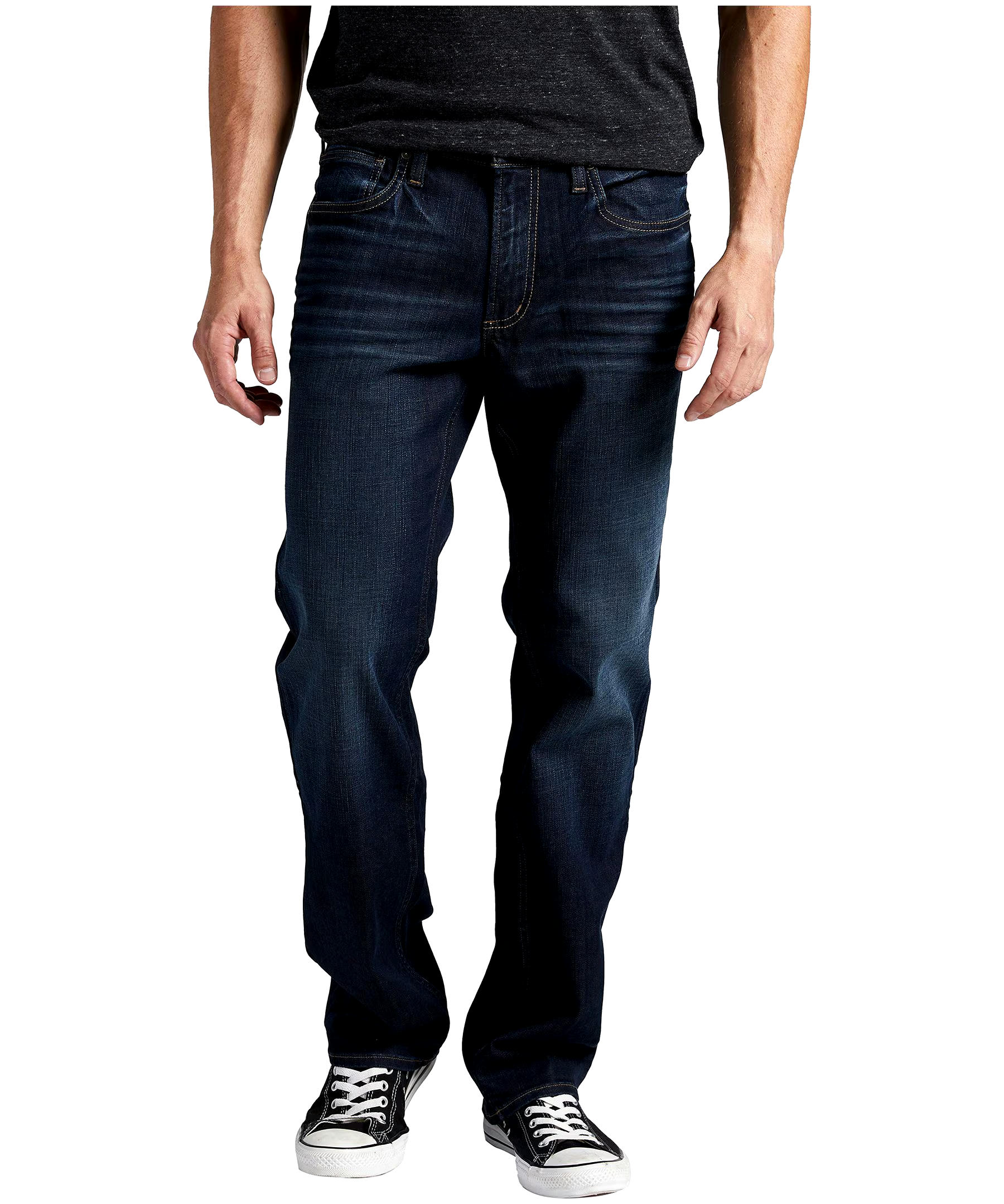 Silver Men's Allan Mid Rise Slim Straight Fit Stretch Denim Jeans