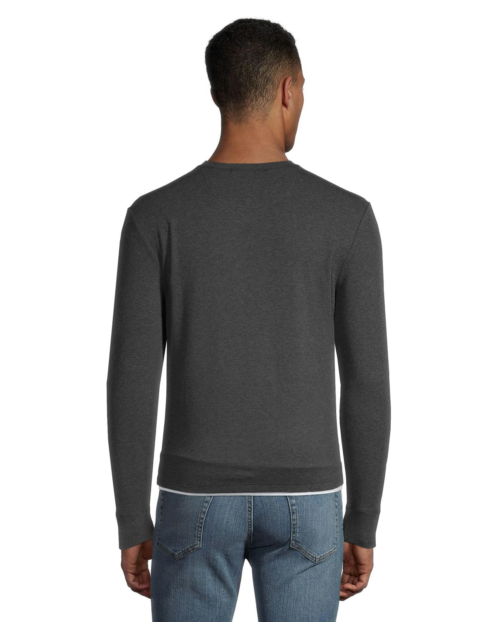 WindRiver Men's Birdseye Long Sleeve Modern Fit Crewneck T Shirt