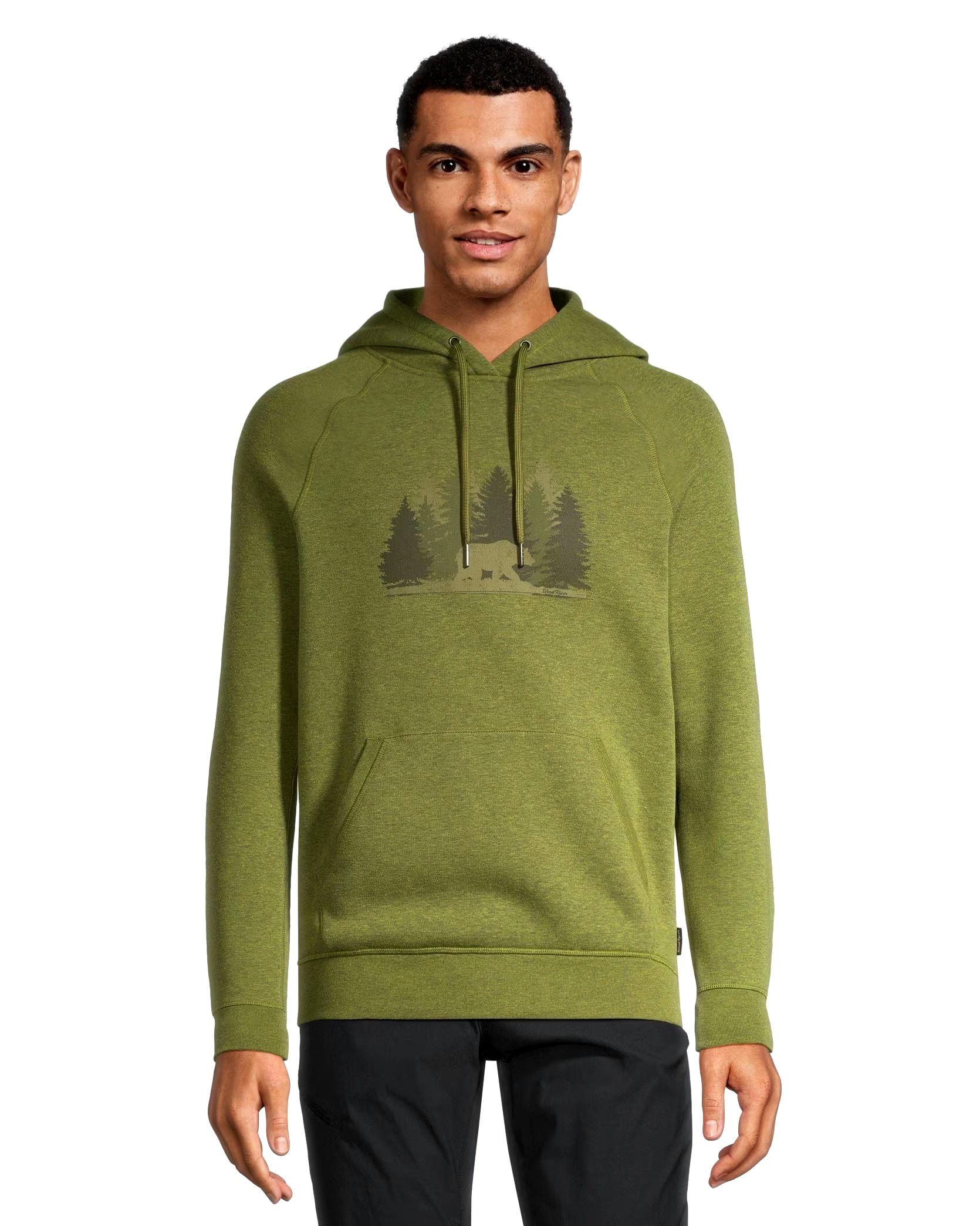 WindRiver Men's Bear Graphic Fleece Hoodie