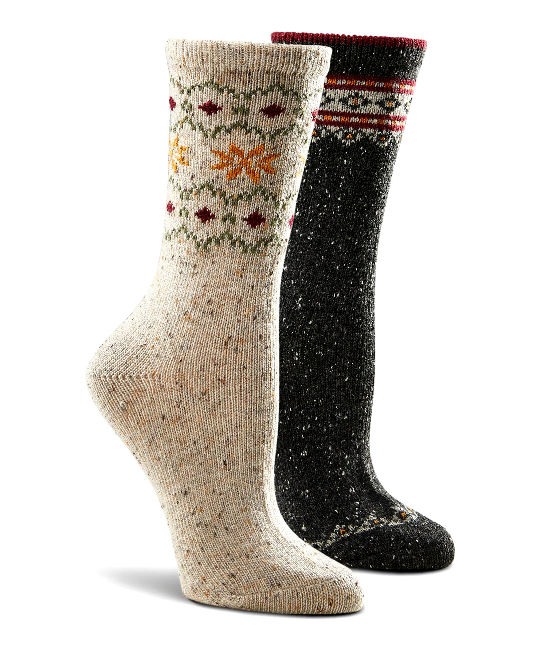 WindRiver Women's T-Max 2 Pack Tweed Print Casual Crew Socks
