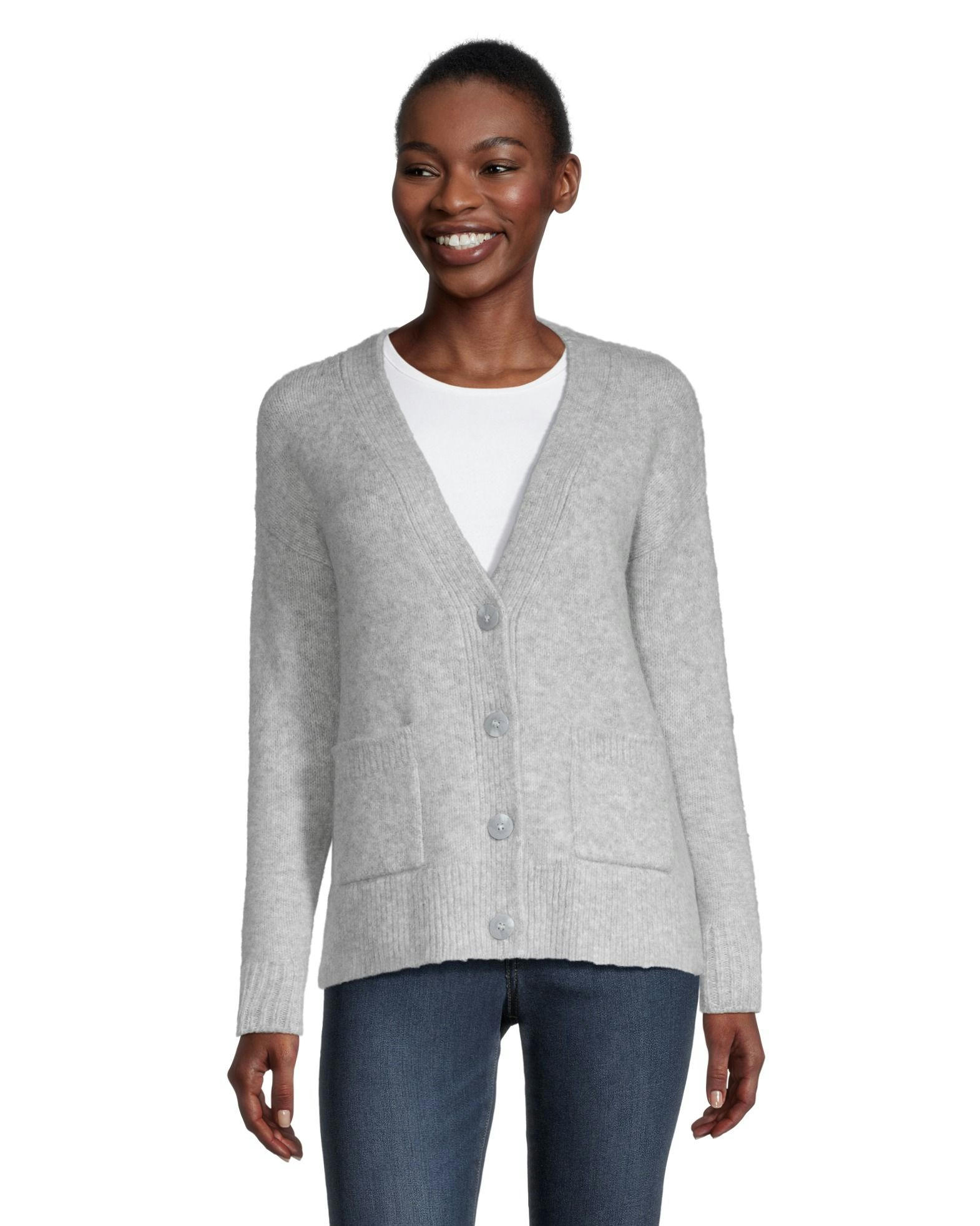 Denver Hayes Women's Luxe Supersoft Relaxed Fit Button Up Cardigan
