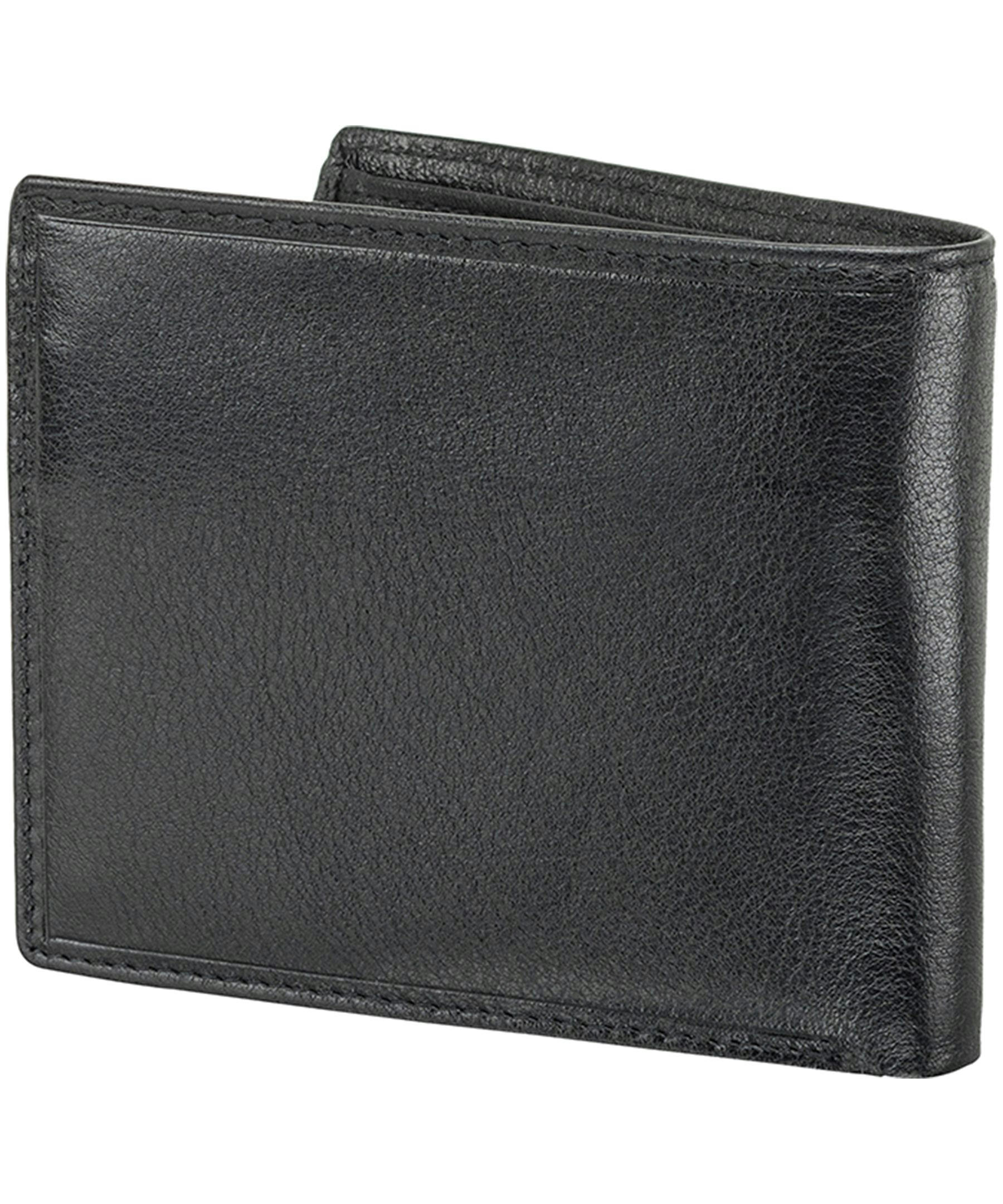 Mancini Leather Goods Men's Equestrian RFID Secure Wing Wallet With Coin Pocket Black
