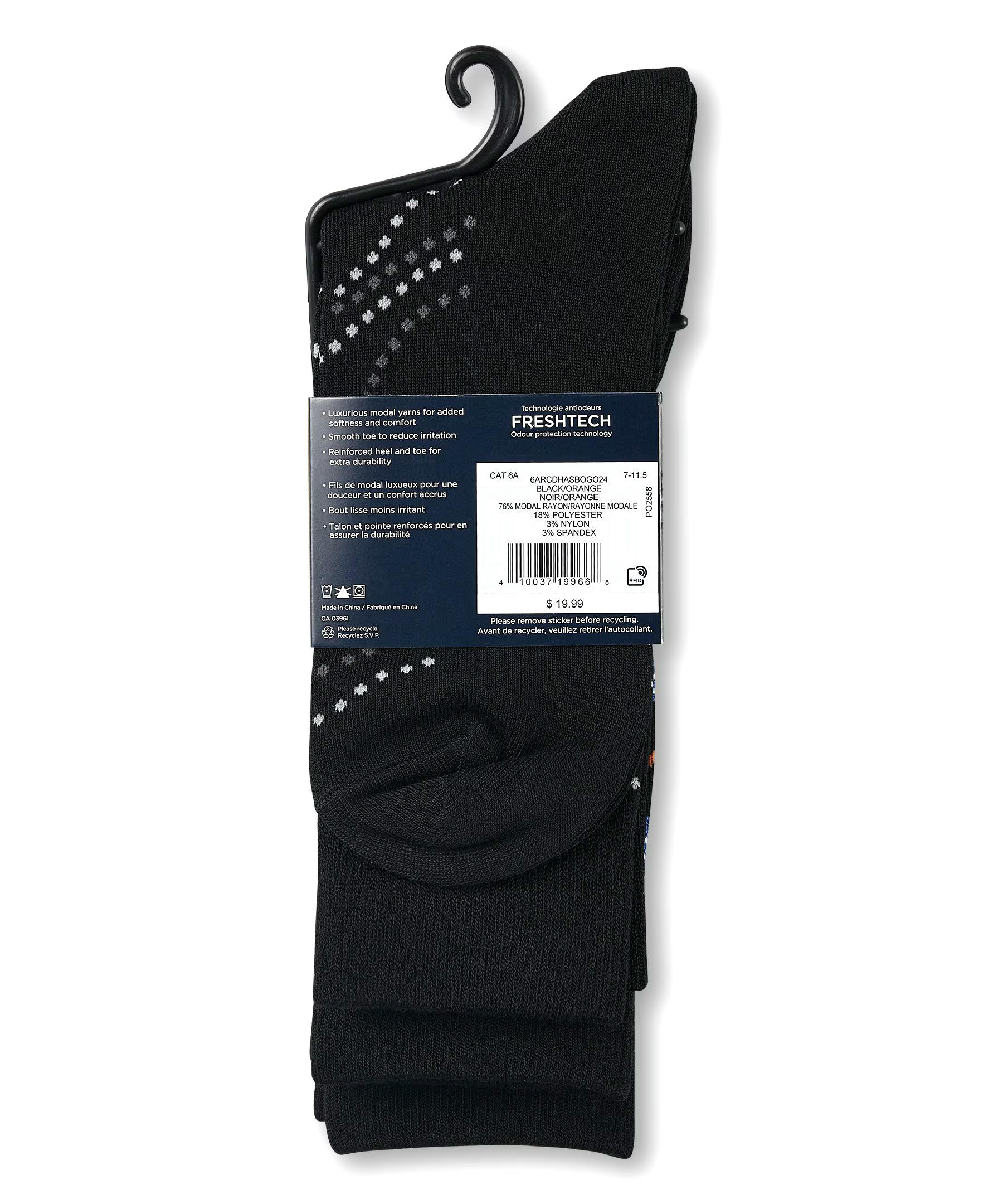 Denver Hayes Men's Casual Crew Socks, 3 Pack