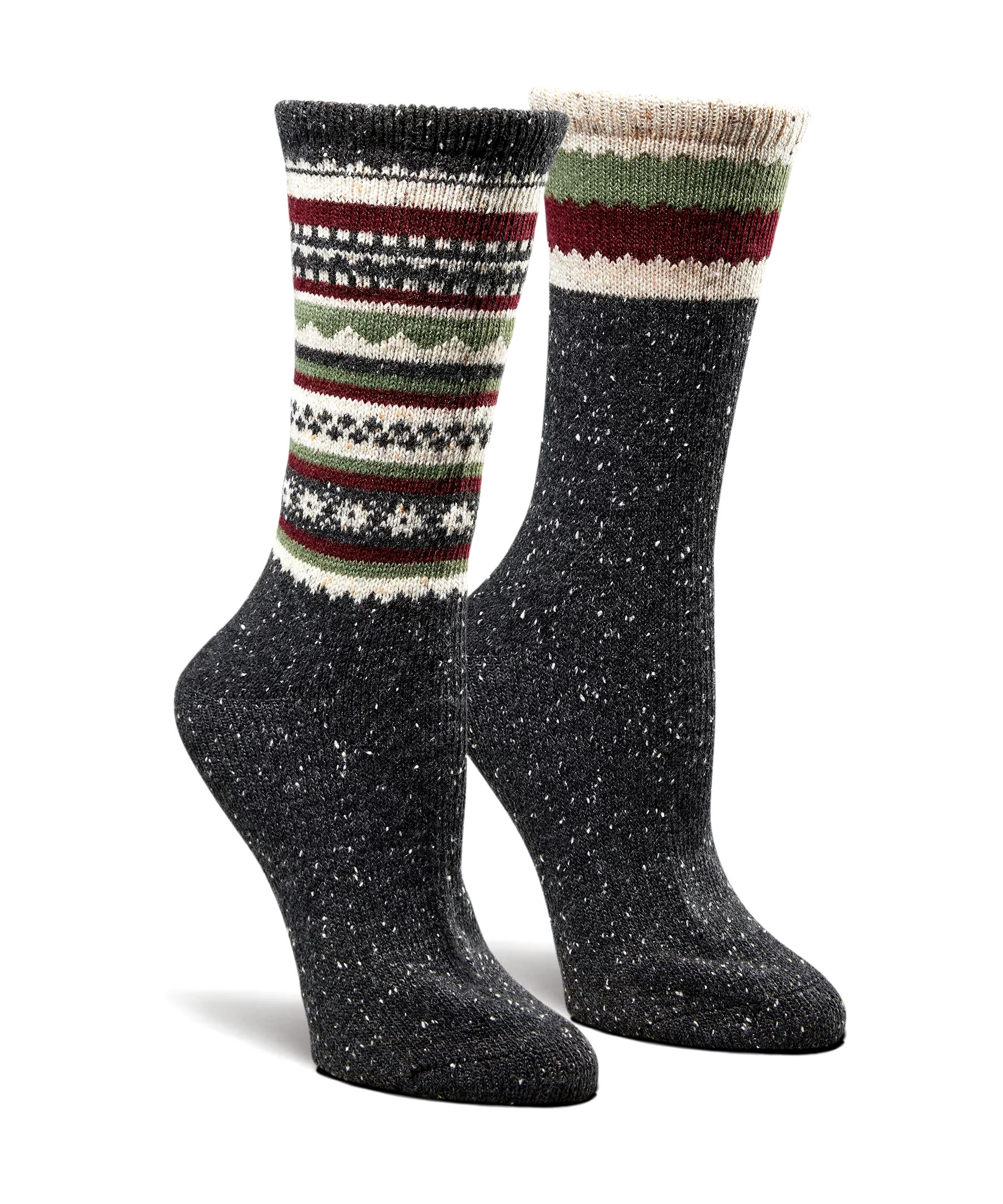 WindRiver Women's T-Max 2 Pack Tweed Print Casual Crew Socks