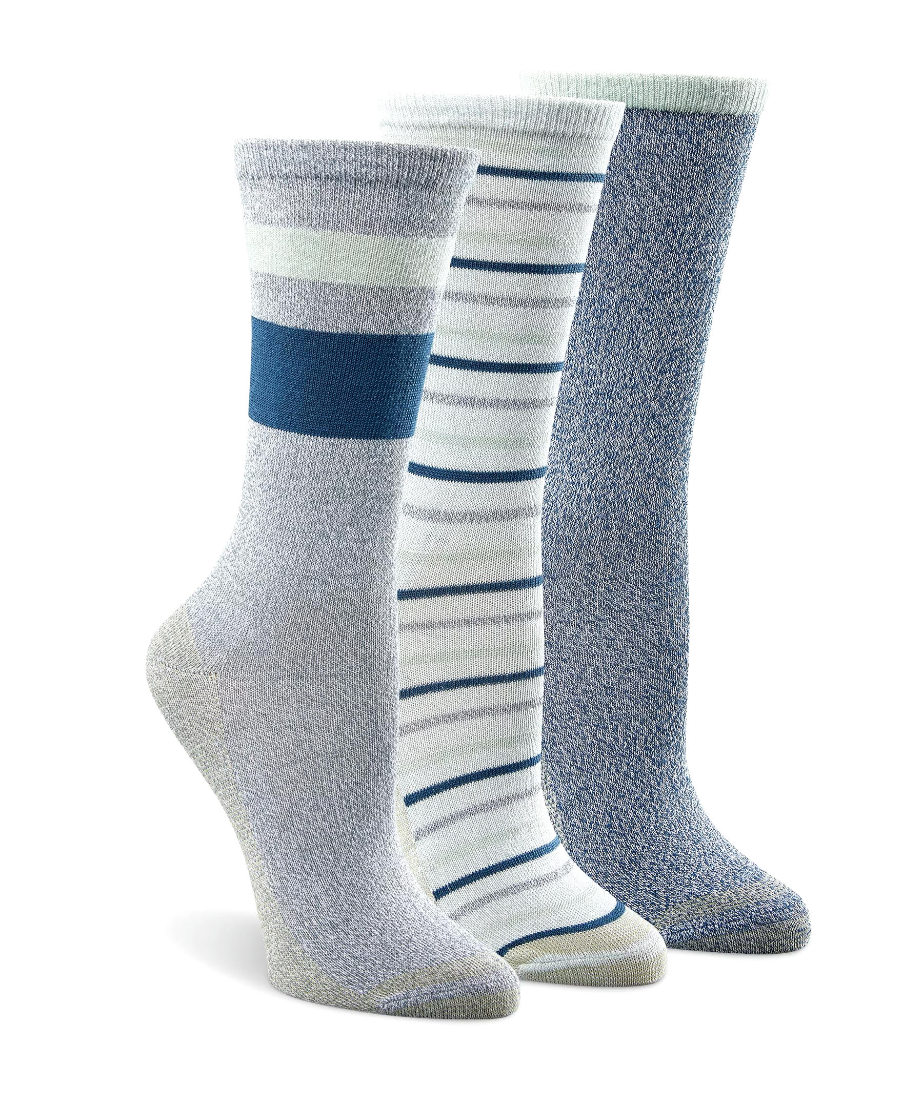 Copper Sole Women's 3 Pack Casual Crew Socks