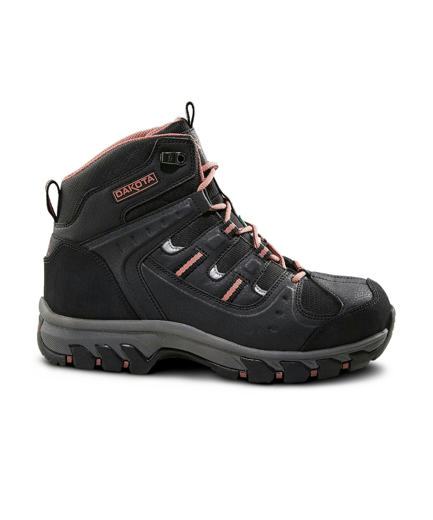 Dakota WorkPro Series Women's Aluminum Toe Composite Plate Mid Cut Hiker Work Boots - Black/Pink
