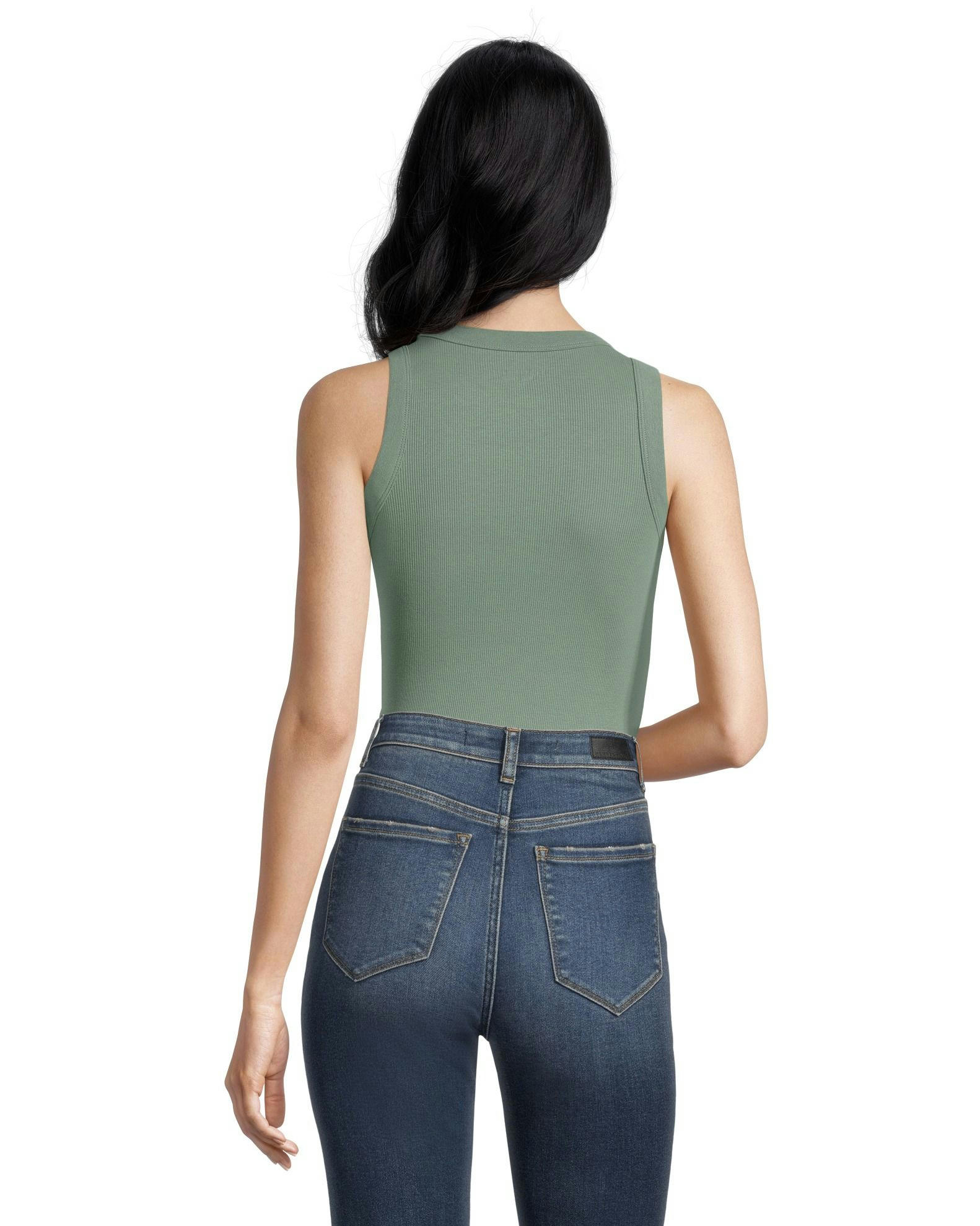 Women's Semi-Fitted High Neck Rib Tank