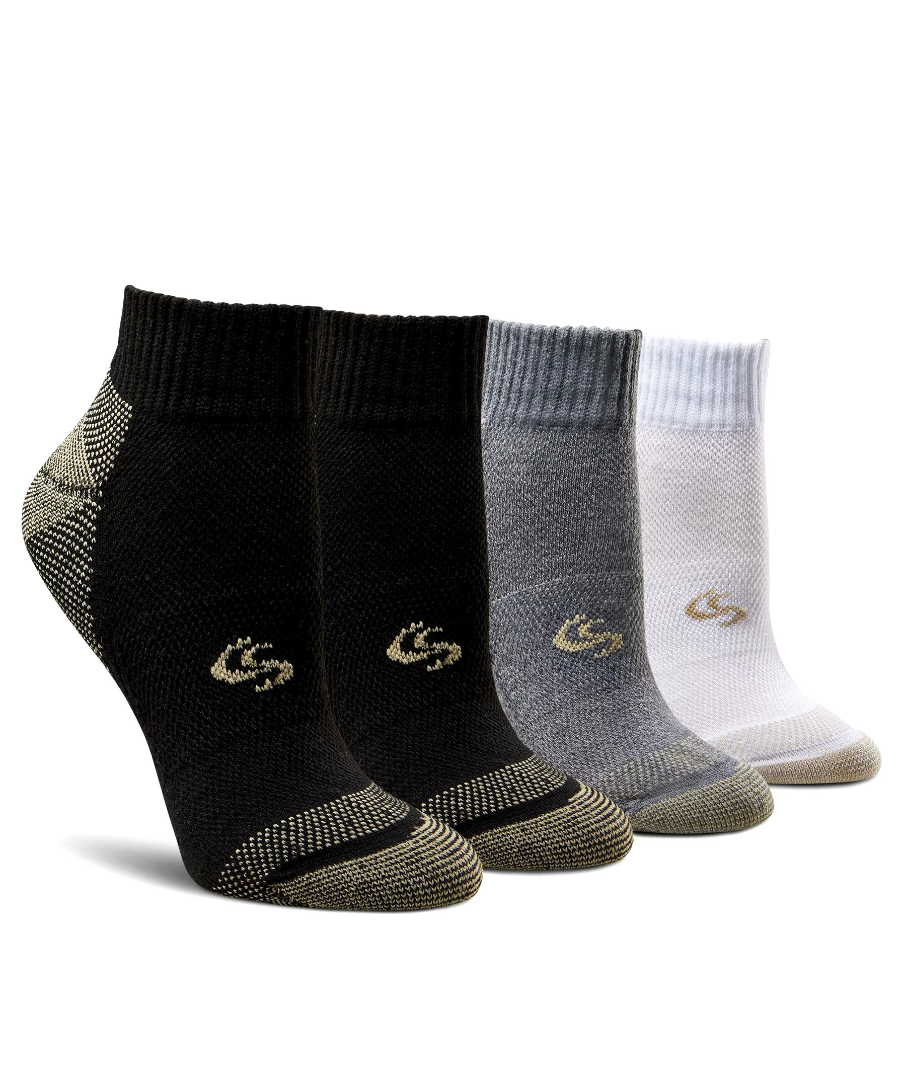 Copper Sole Women's 4 Pack Copper Ion Technology Athletic Ankle Socks