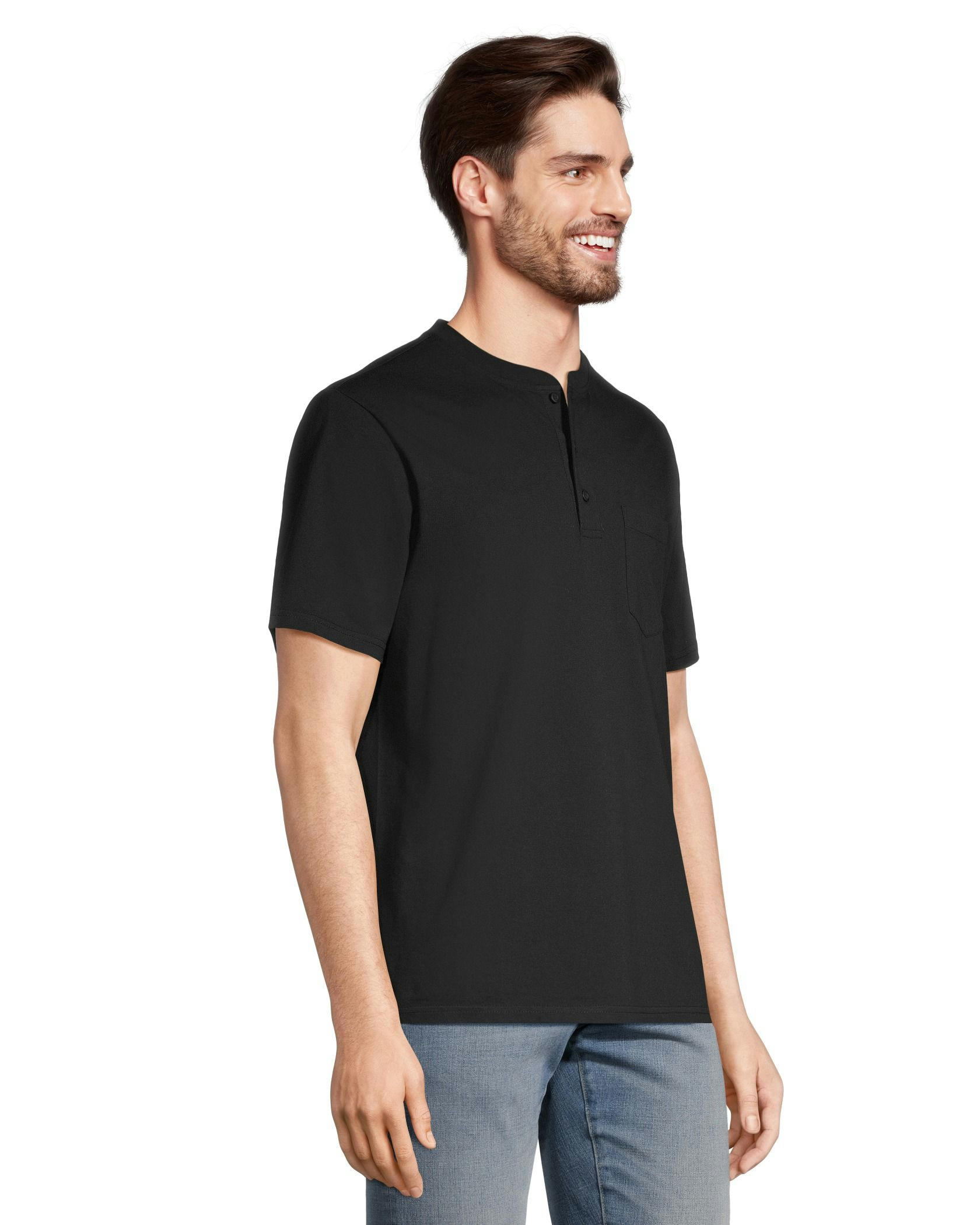 Men's 50 Wash Short Sleeve Classic Fit Henley Shirt