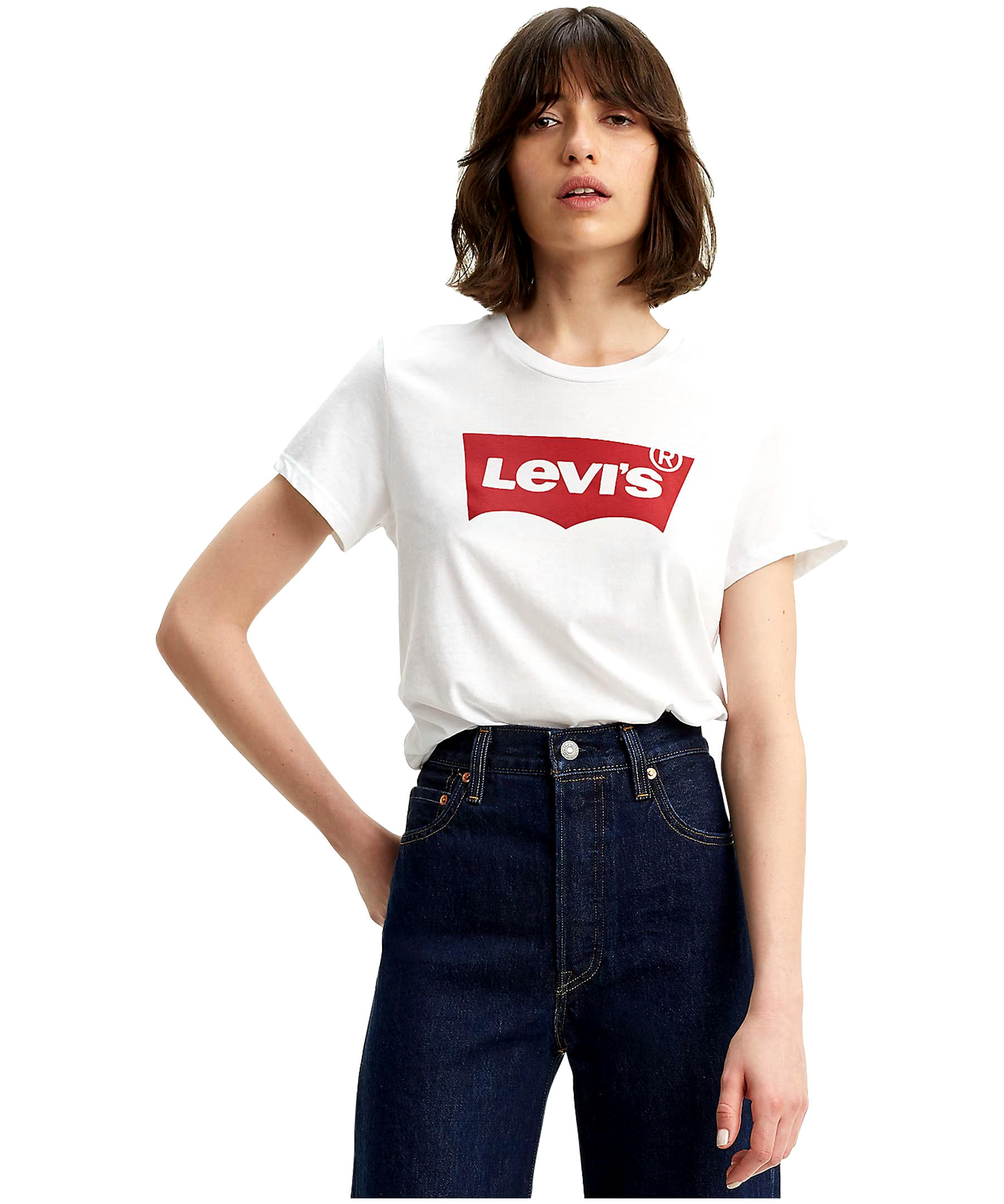 Levi's Women's Batwing Graphic The Perfect Tee T Shirt - White