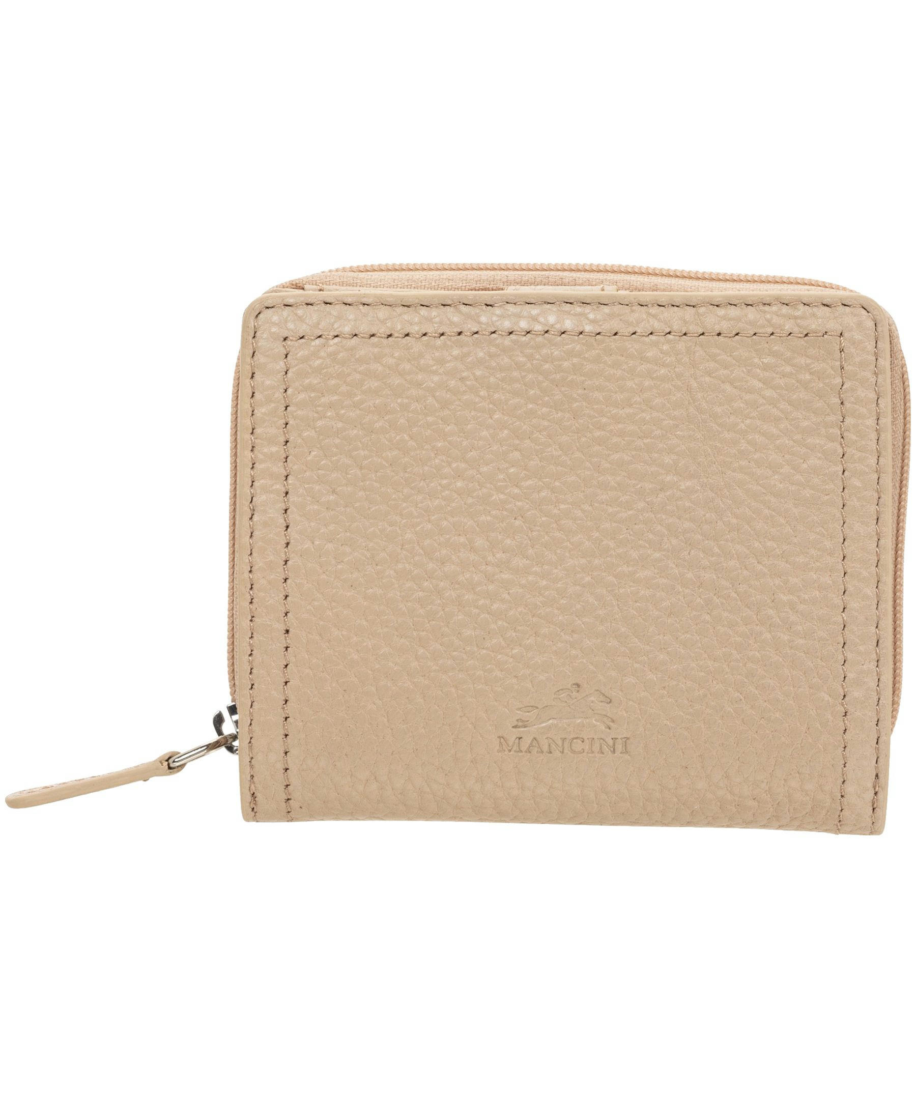 Mancini Leather Goods Women's Peblled RFID Secure Small Clutch Wallet