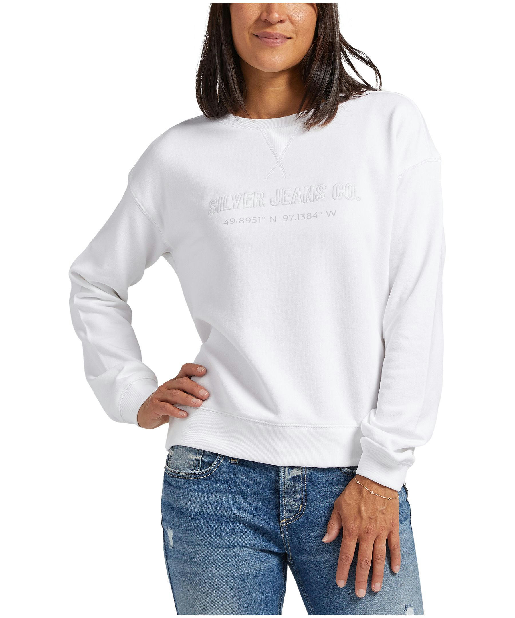 Silver Women's French Terry Crewneck Sweatshirt