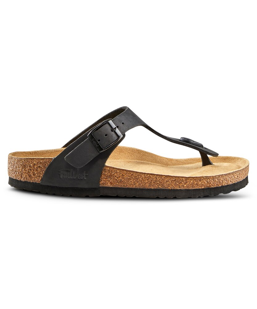 FarWest Women's Vernon Cork Flip-Flop Sandals - Black