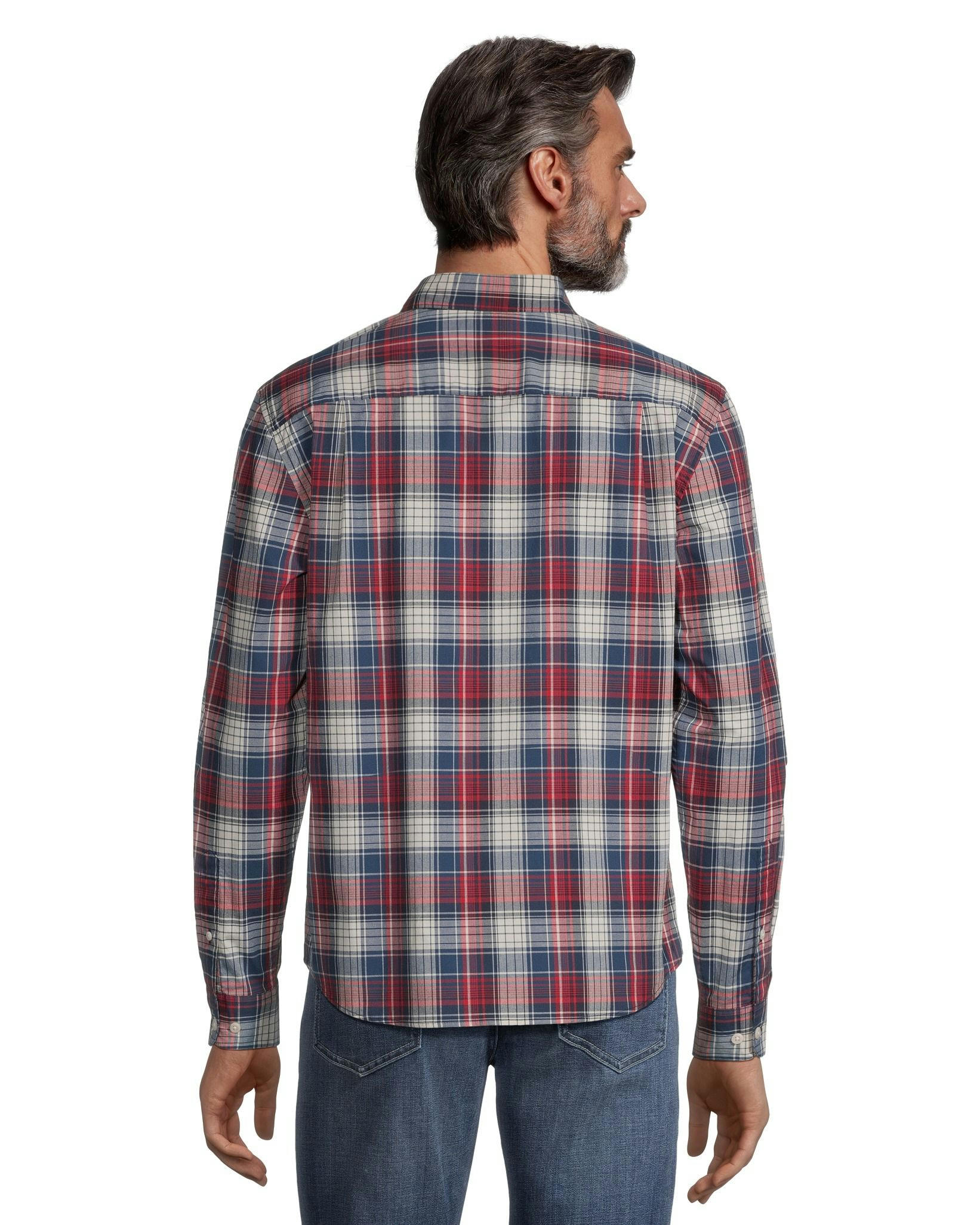 Denver Hayes Men's Long Sleeve Modern Fit Plaid Casual Sport Shirt