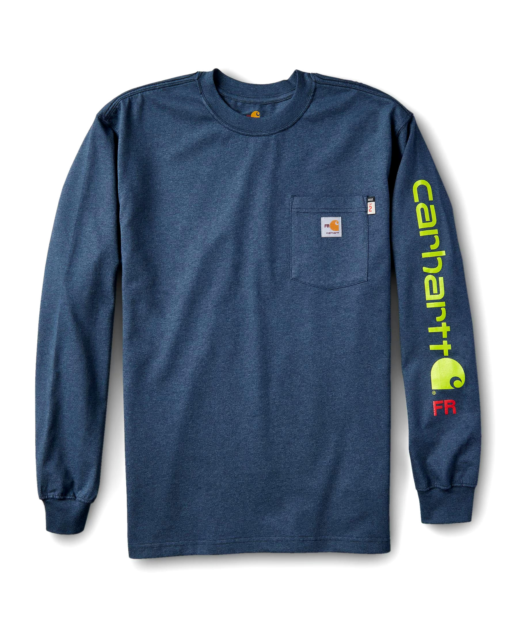 Carhartt Men's Dark Blue Heather Force Long Sleeve Graphic T-Shirt