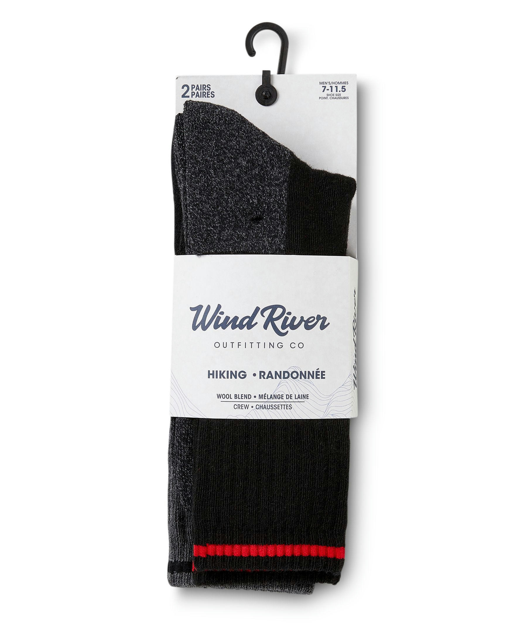 WindRiver Men's 2 Pack Hiking Crew Socks