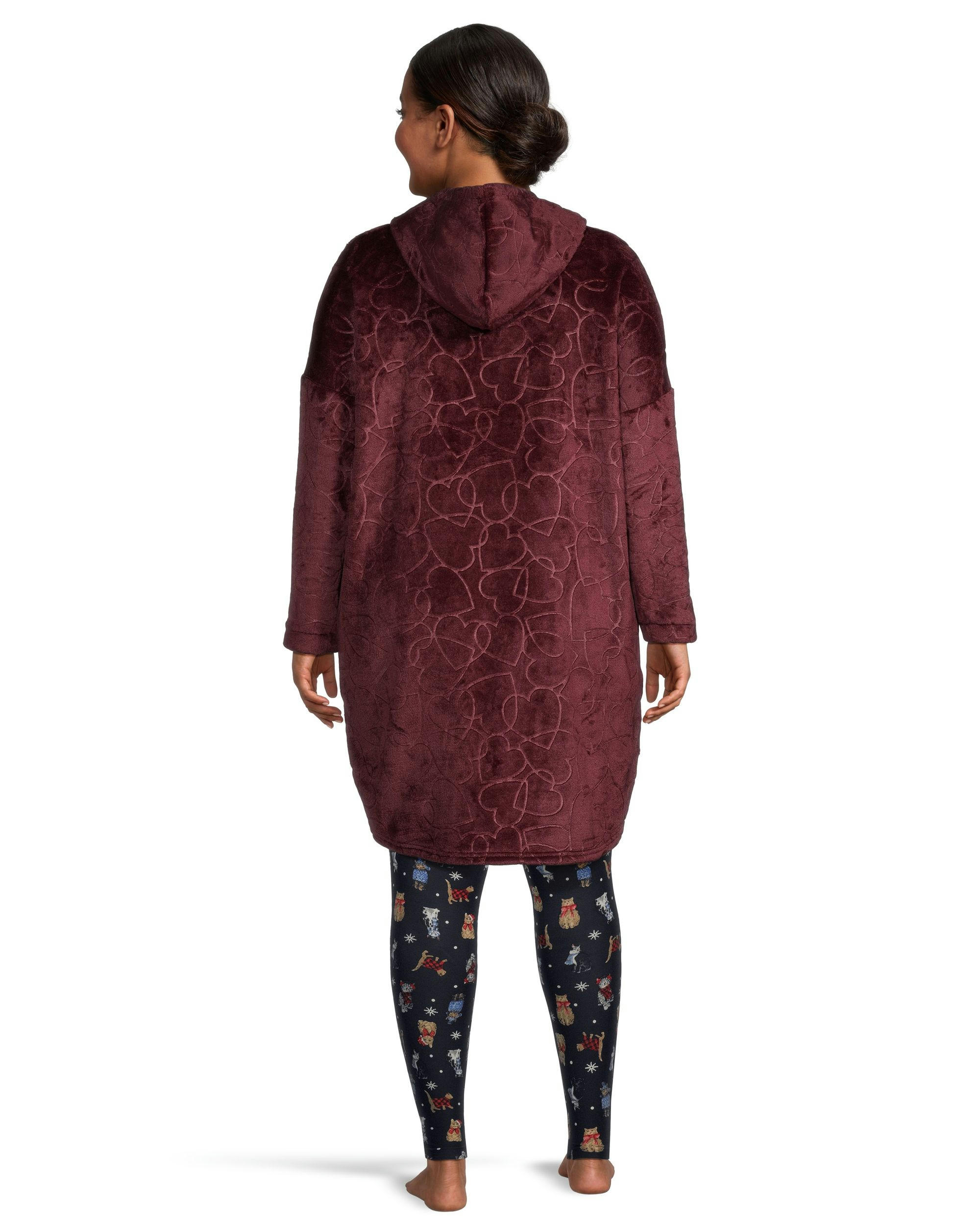 Denver Hayes Women's Plush Velour Hooded Night Shirt