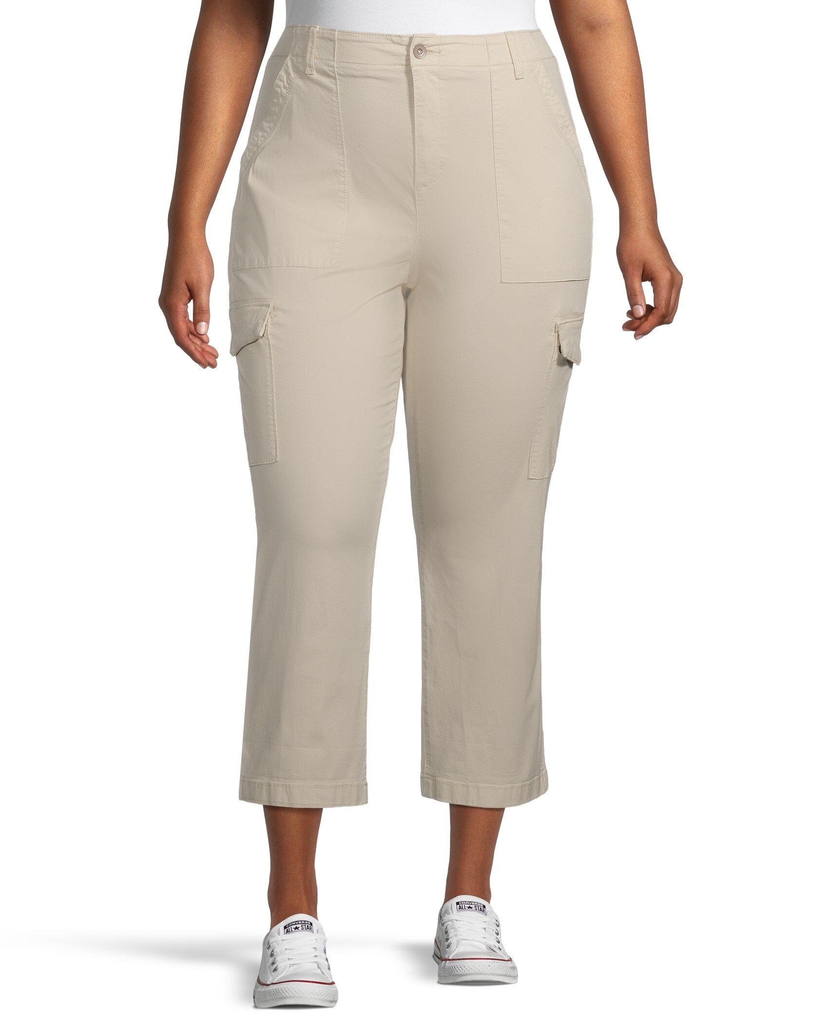 Denver Hayes Women's Garment Wash High Rise Crop Pants