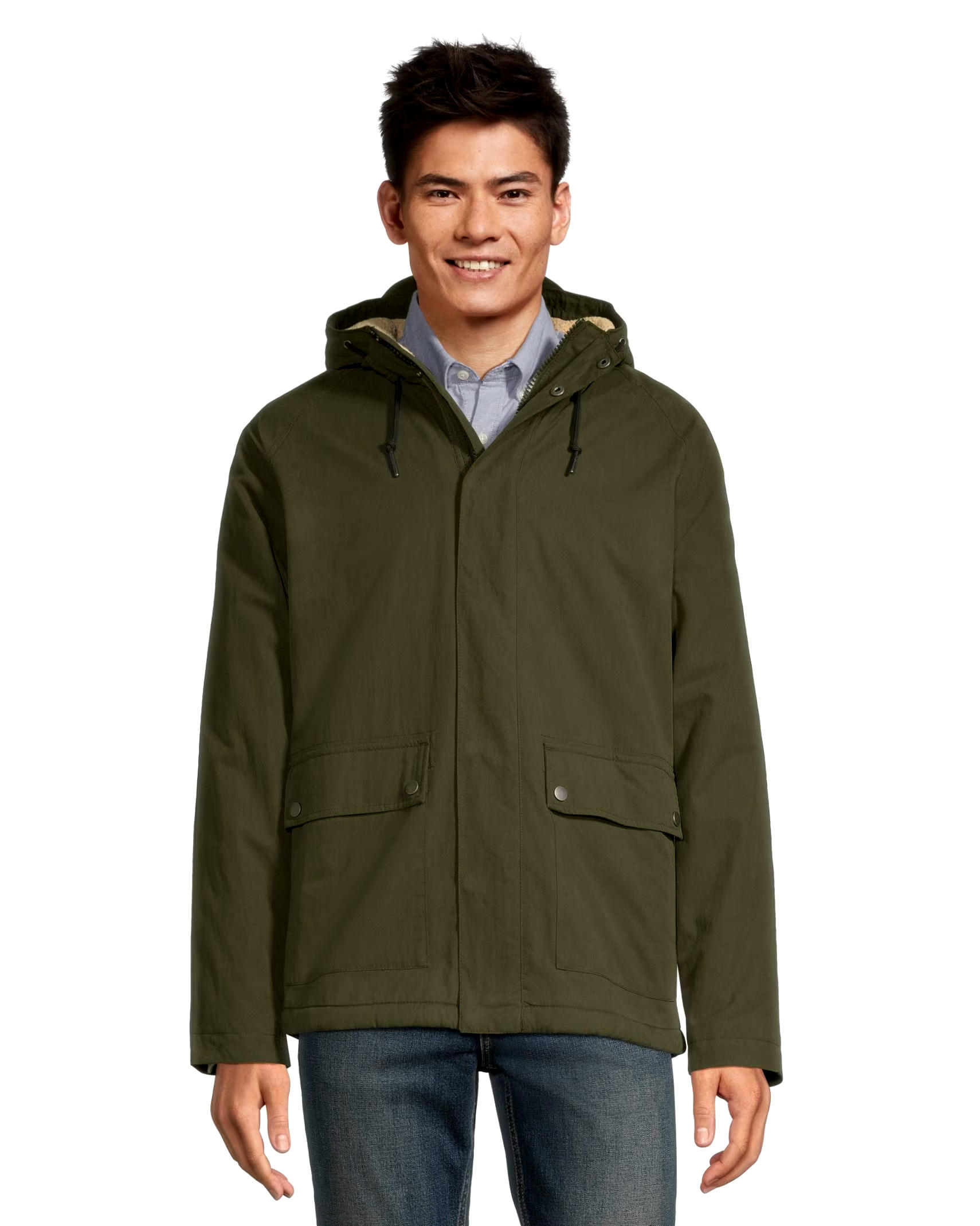 Denver Hayes Men's Mid Length Sherpa Lined Jacket