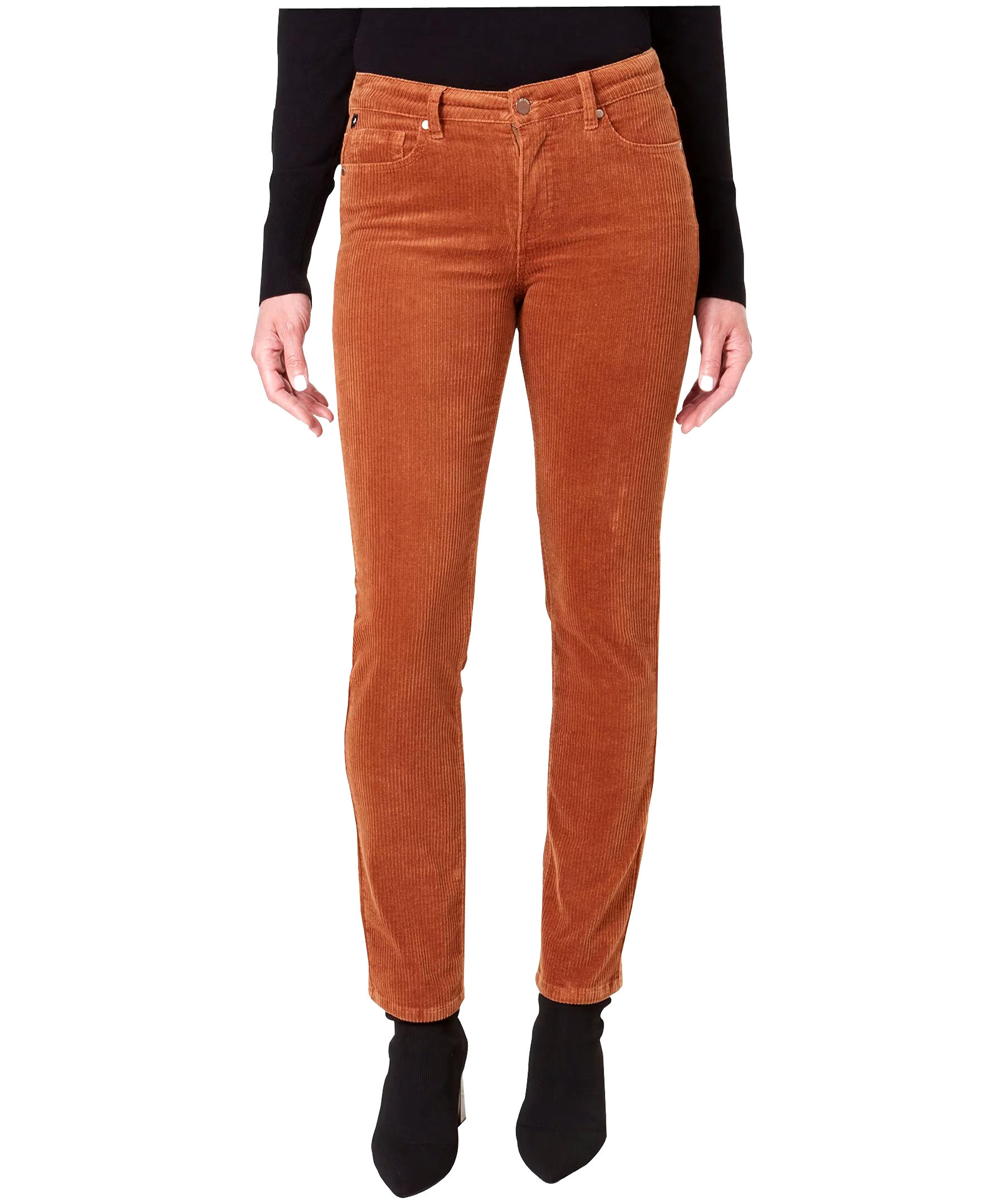 Lois Women's Georgia Mid High Rise Straight Leg Corduroy Pants