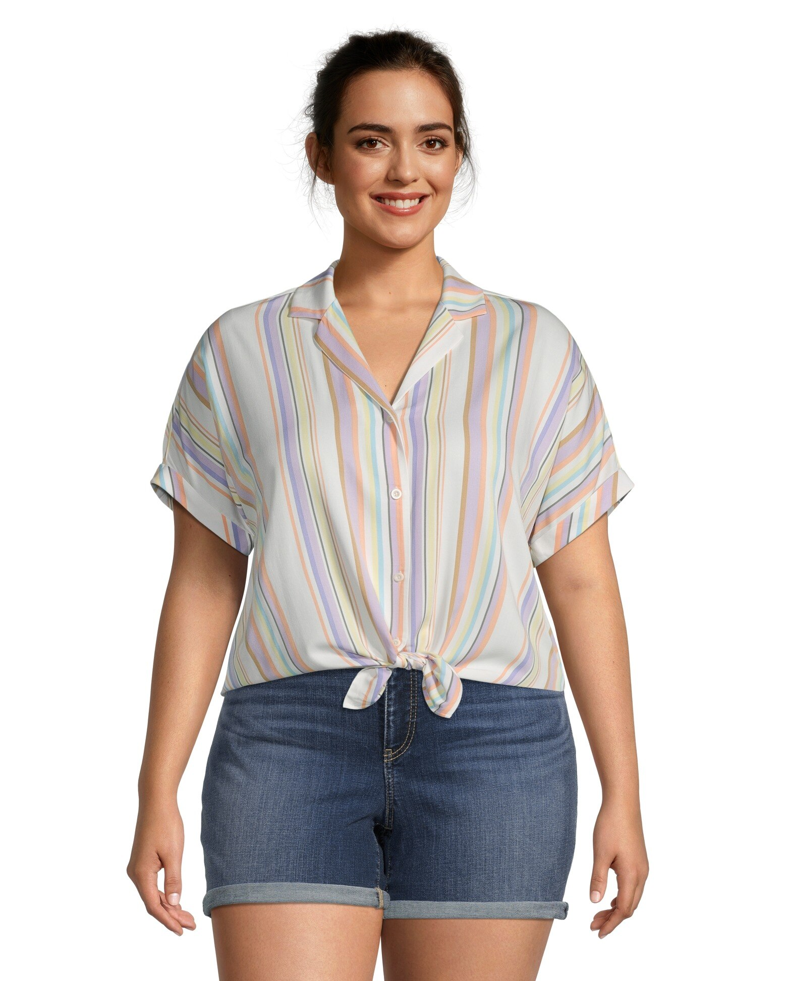 Women's Button Tie-Front Blouse