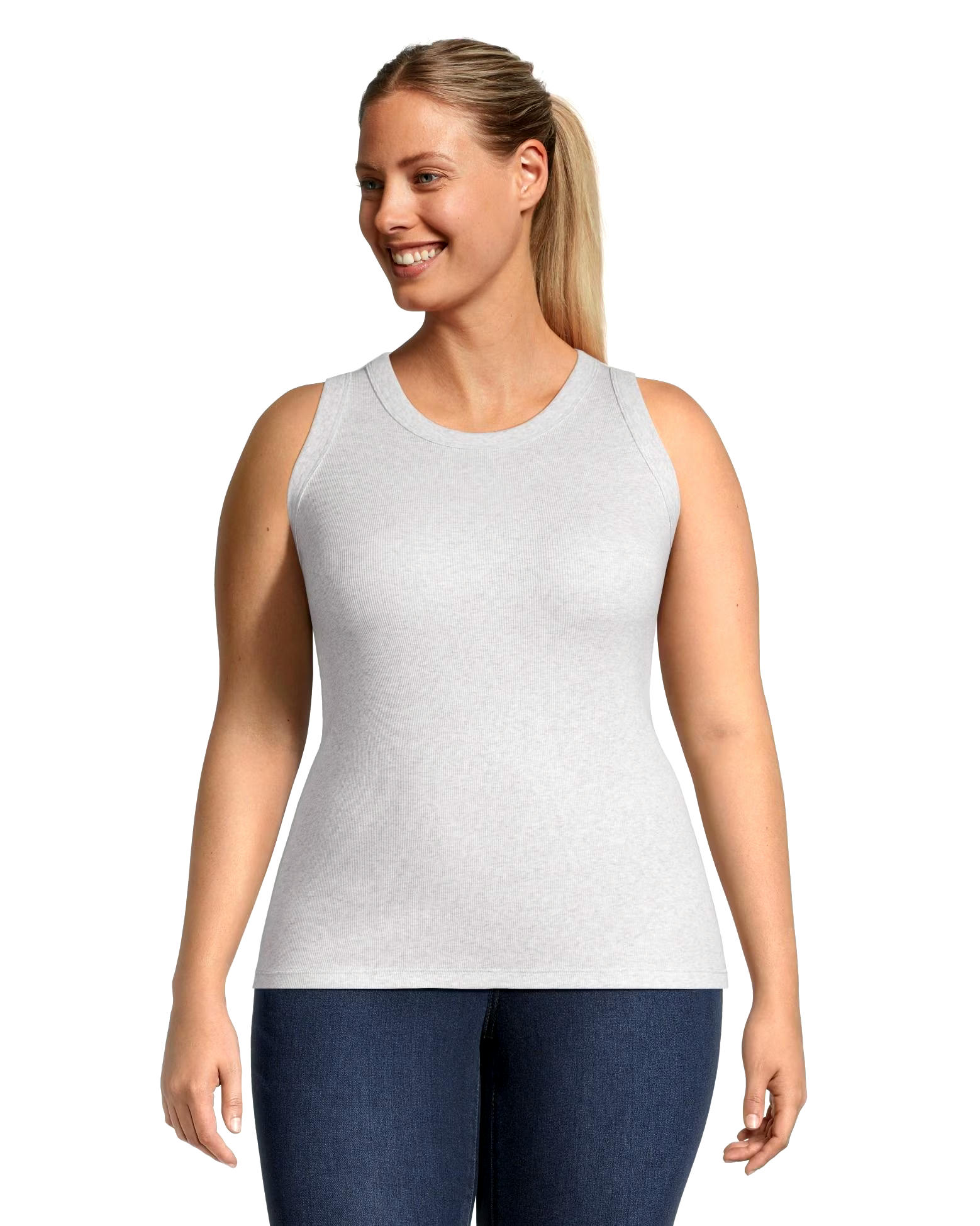 Denver Hayes Fitted High Neck Ribbed Tank Top