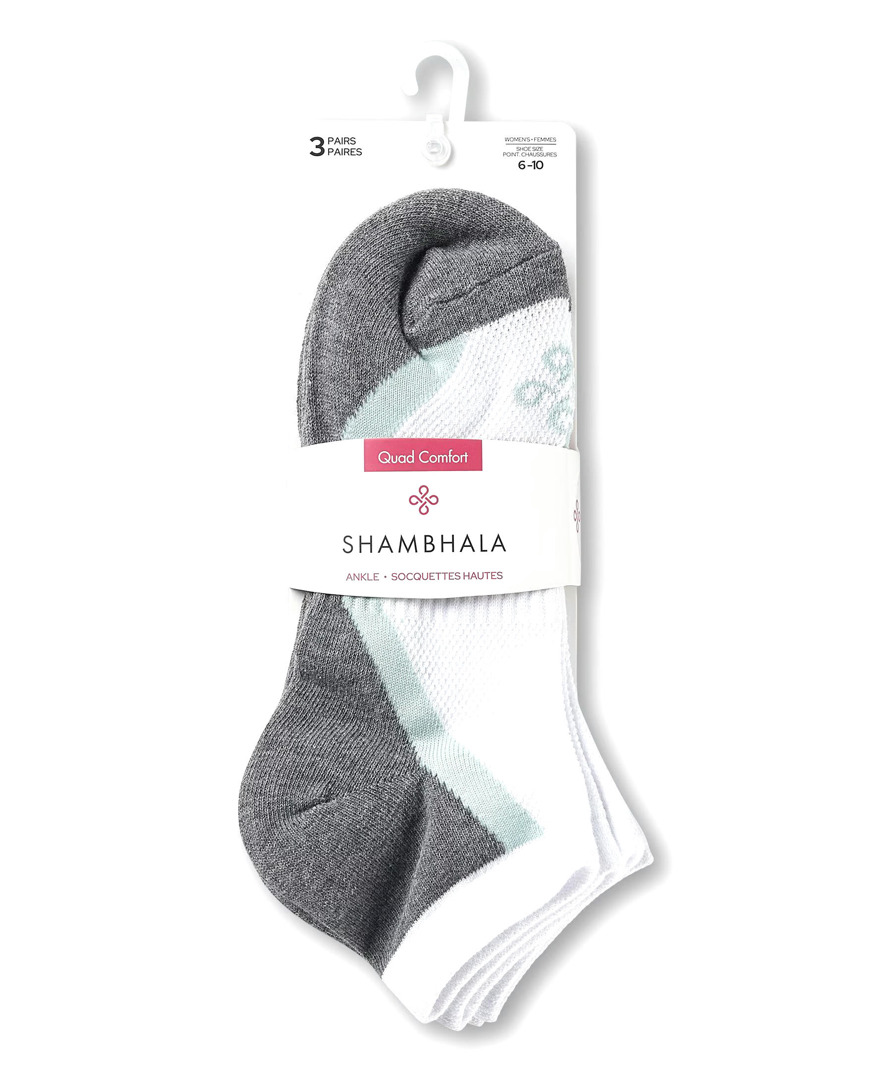 Shambhala Women's Arch Support Ankle Socks, 3 Pack