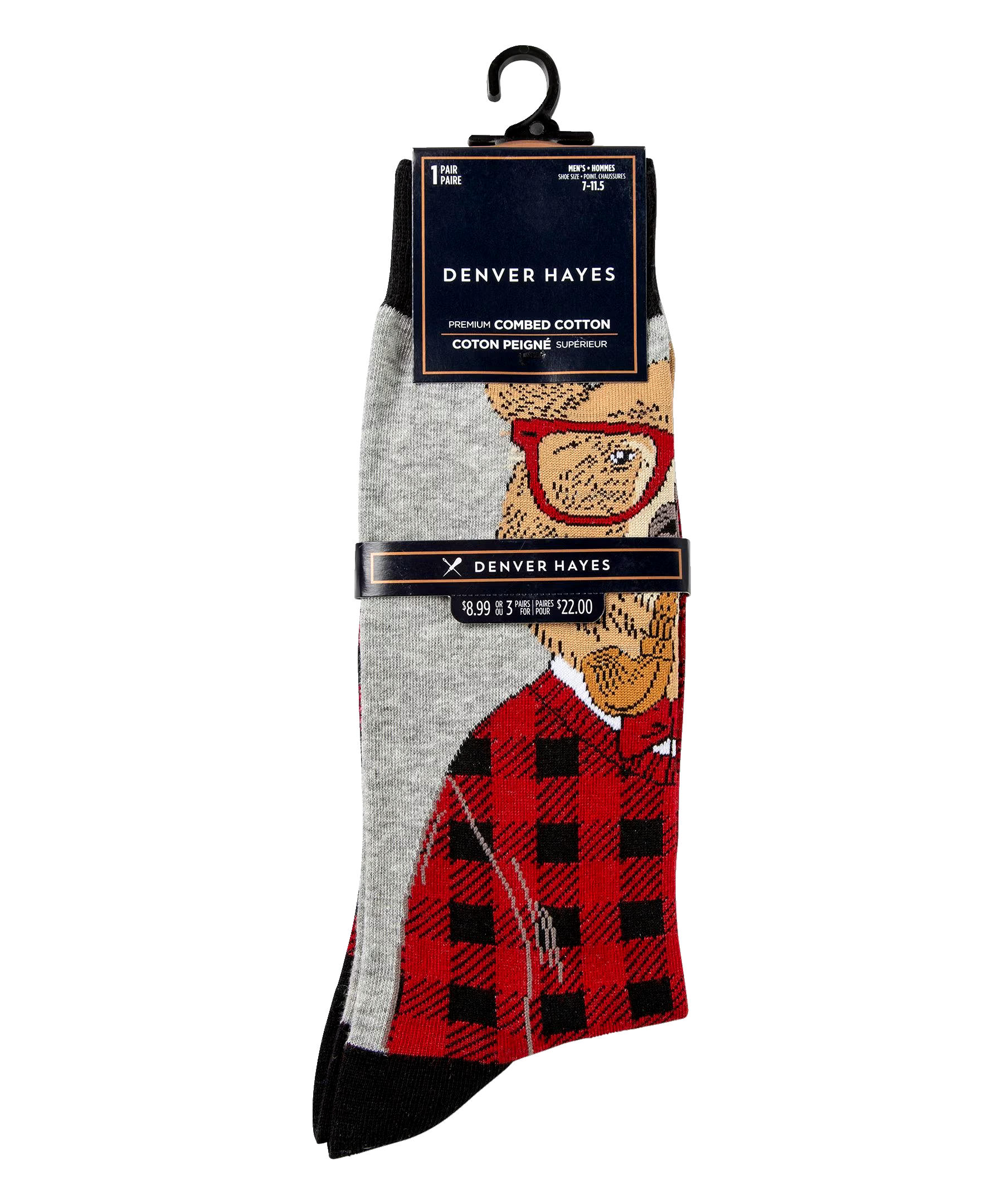 Denver Hayes Men's Novelty Canadiana Pattern Crew Socks