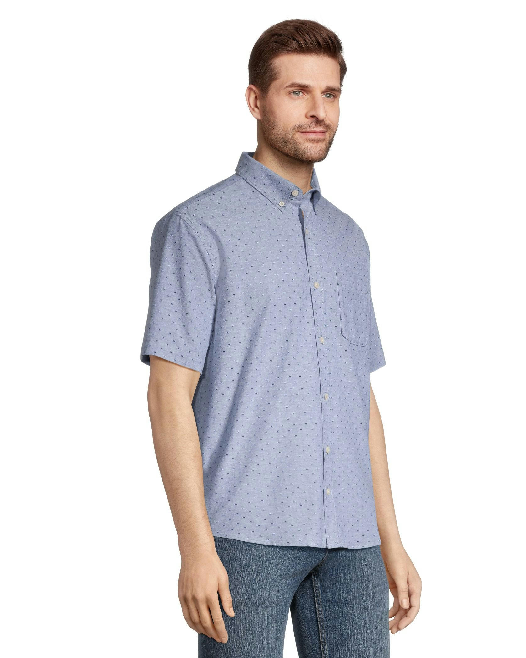 Denver Hayes Men's Oxford Casual Classic Fit Stretch Shirt