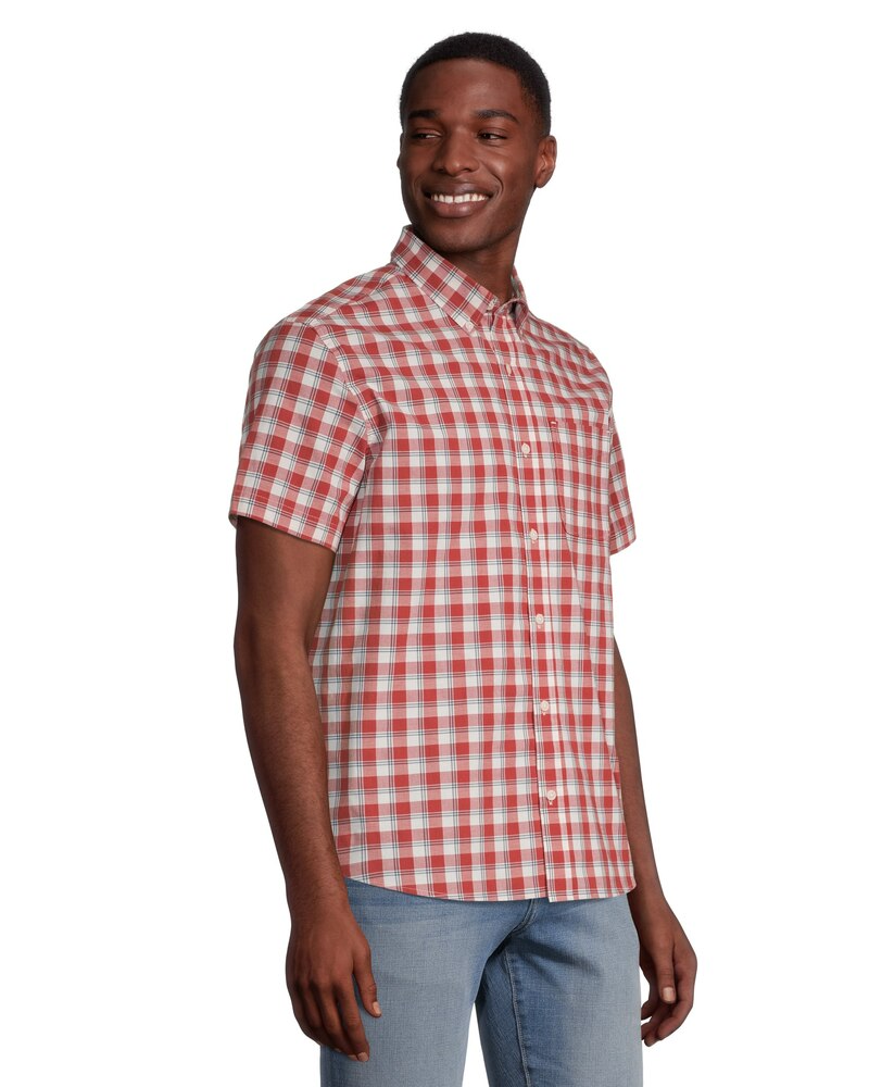 Denver Hayes Men's Modern Fit Short Sleeve Plaid Casual Sport Shirt