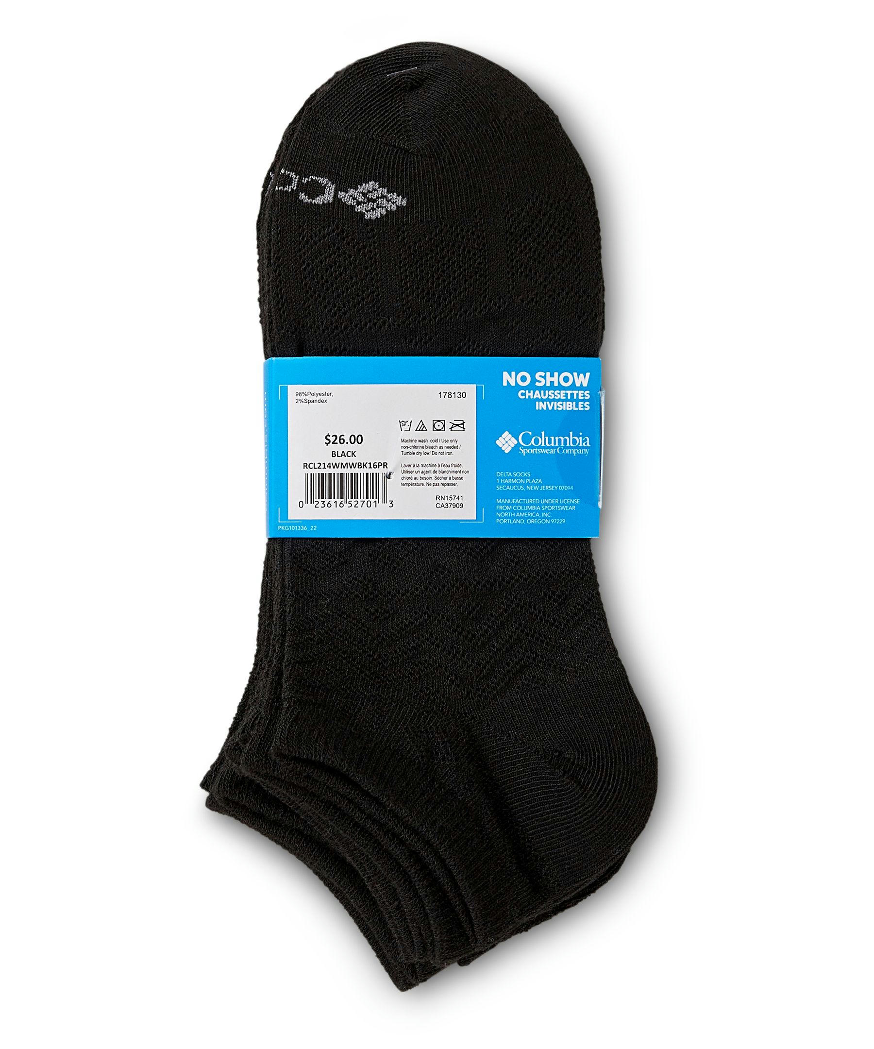 Columbia Women's 6 Pack Pattern Mesh No Show Socks