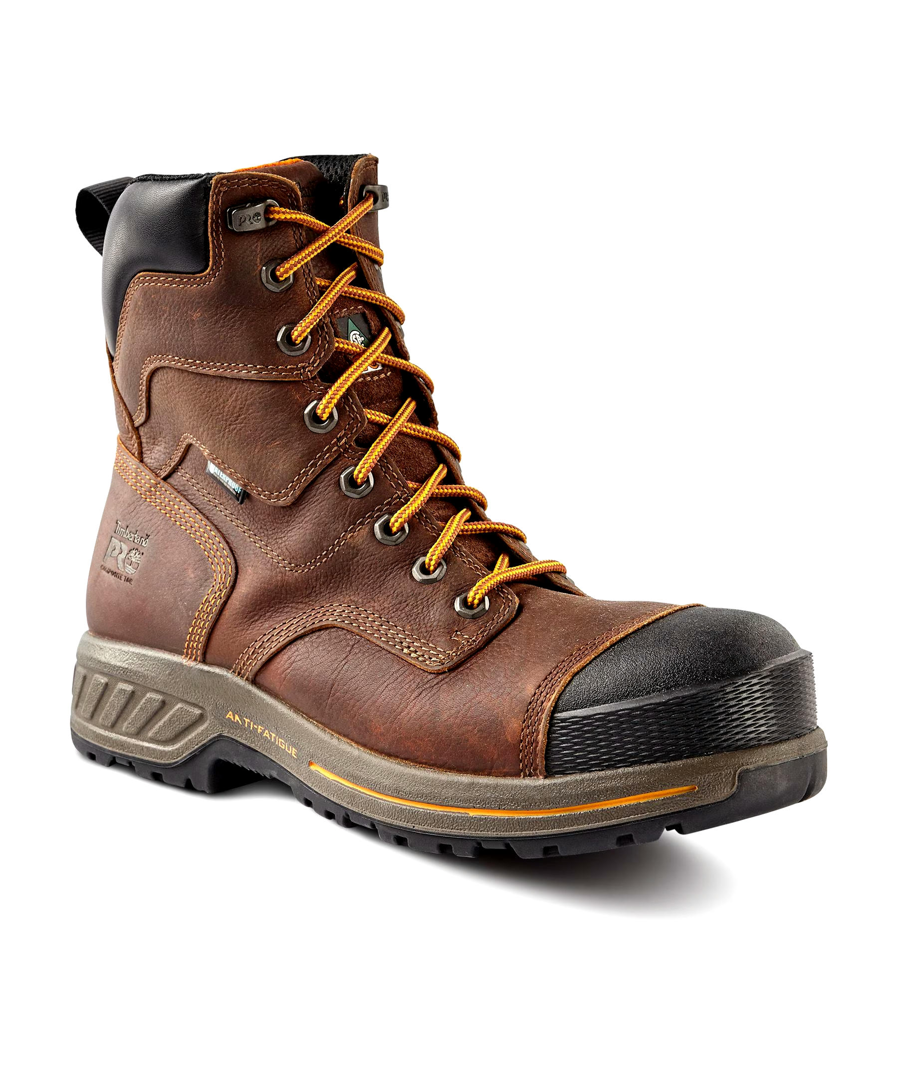 Timberland PRO Men's Composite Toe Composite Plate Pro Endurance HD Waterproof Leather 8 Inch Work Boots - Dark Brown
