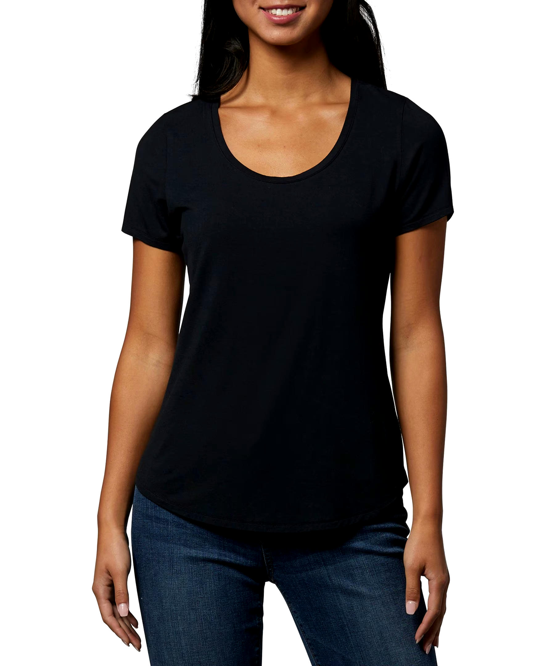 Denver Hayes Women's Relaxed Fit Scoop Neck T Shirt