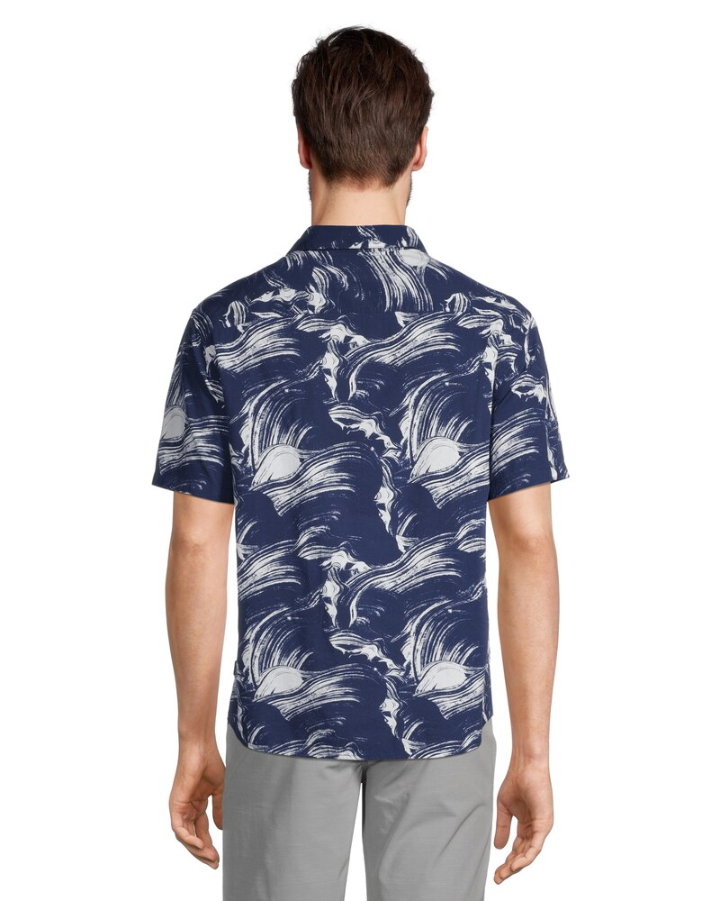 FarWest Men's Modern Fit Short Sleeve Stretch AOP Shirt