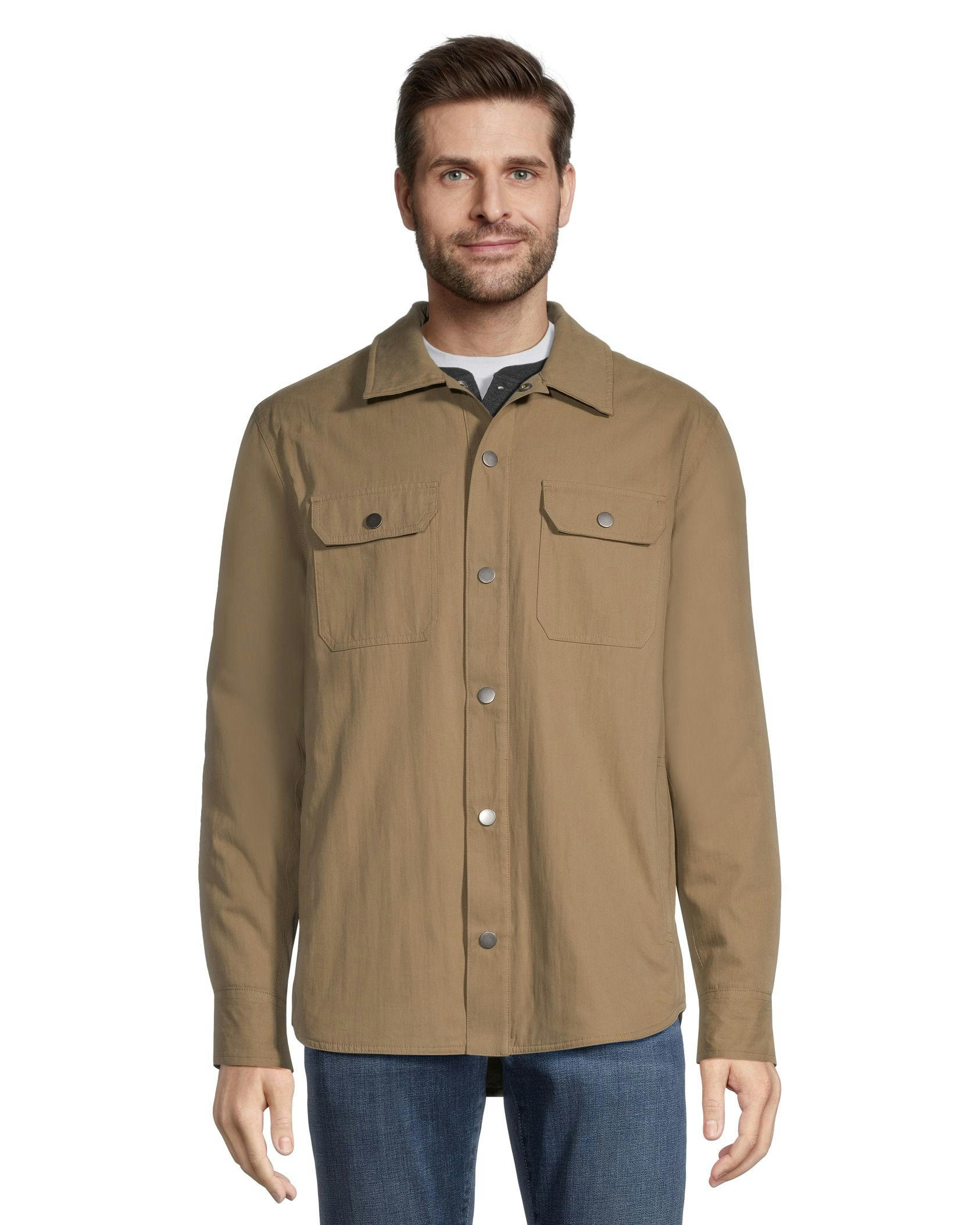 Denver Hayes Men's Cotton Shacket Casual Jacket