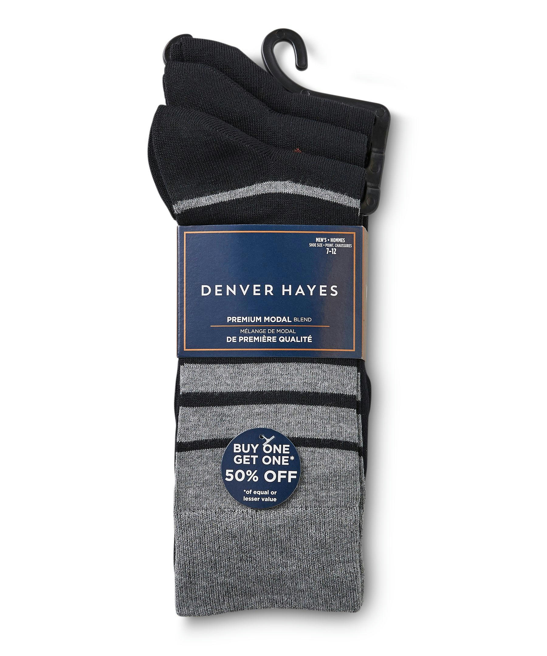 Denver Hayes Men's 3 Pack Bogo Casual Crew Socks