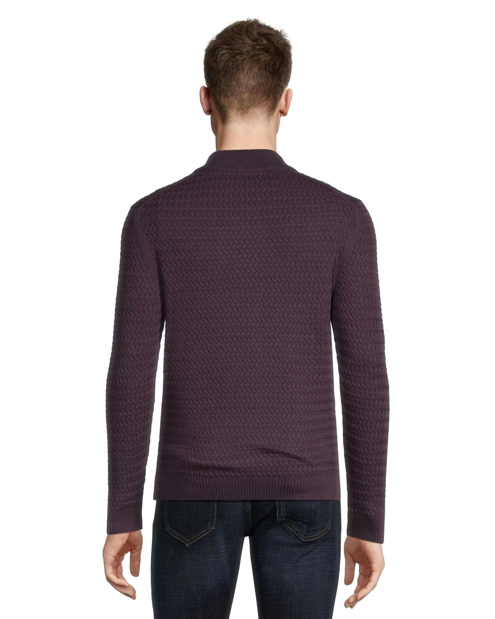 Denver Hayes Men's Rope Stitch Quarter Zip Mockneck Sweater