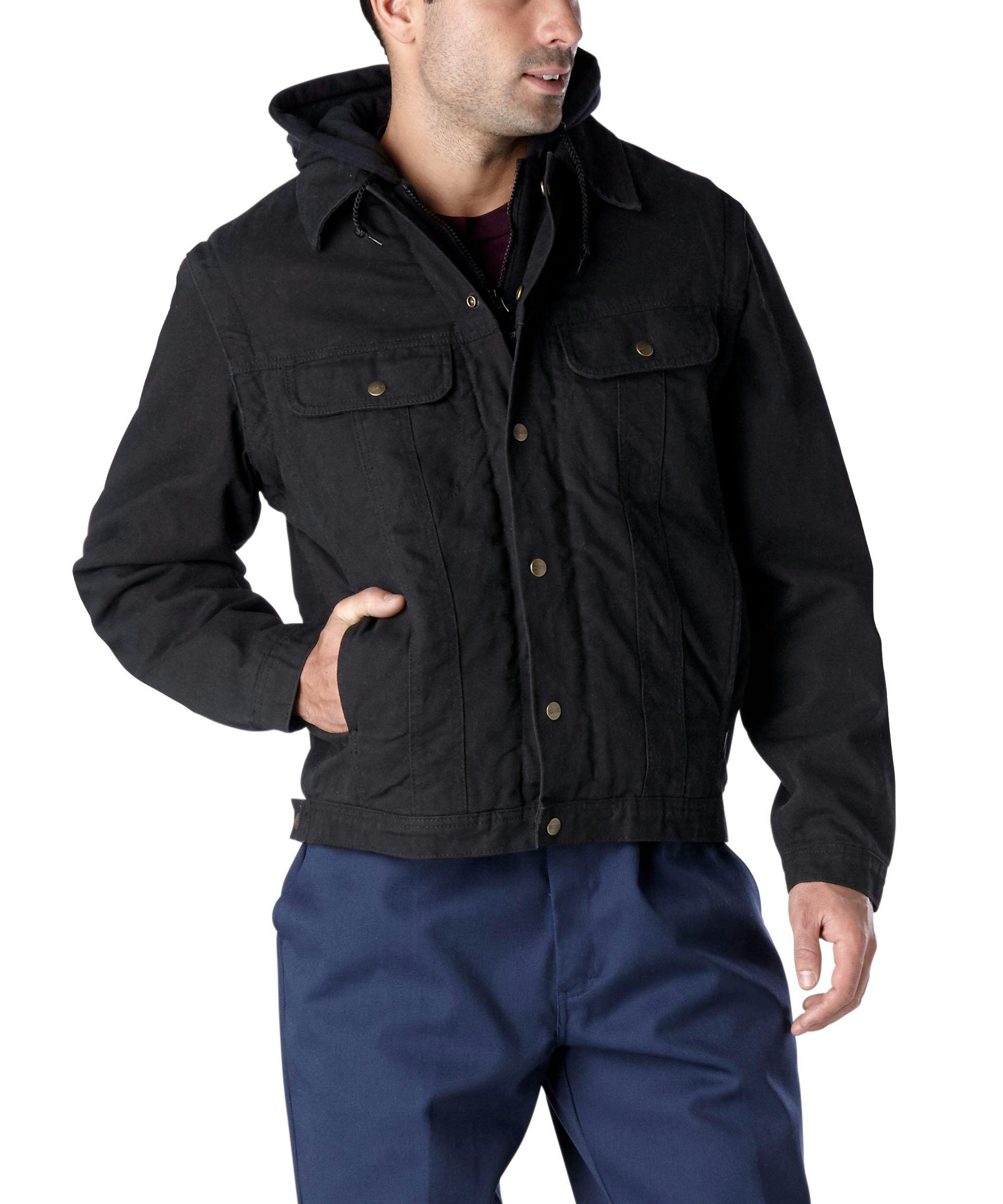 Dakota WorkPro Series Men's Washed Canvas Sherpa Lined Hooded Jacket