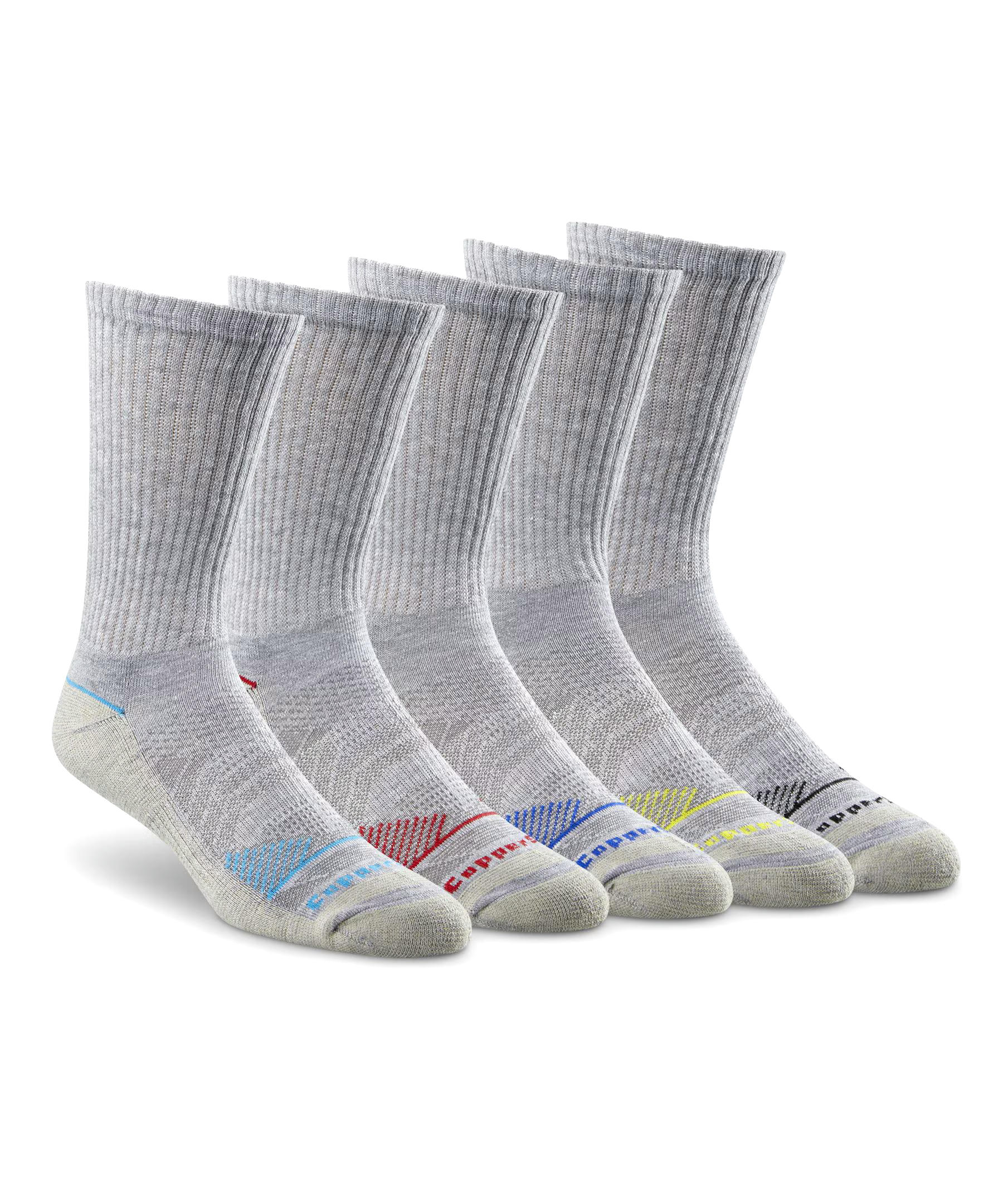 Copper Sole Men's 5 Pack Extreme Atheletic Crew Socks