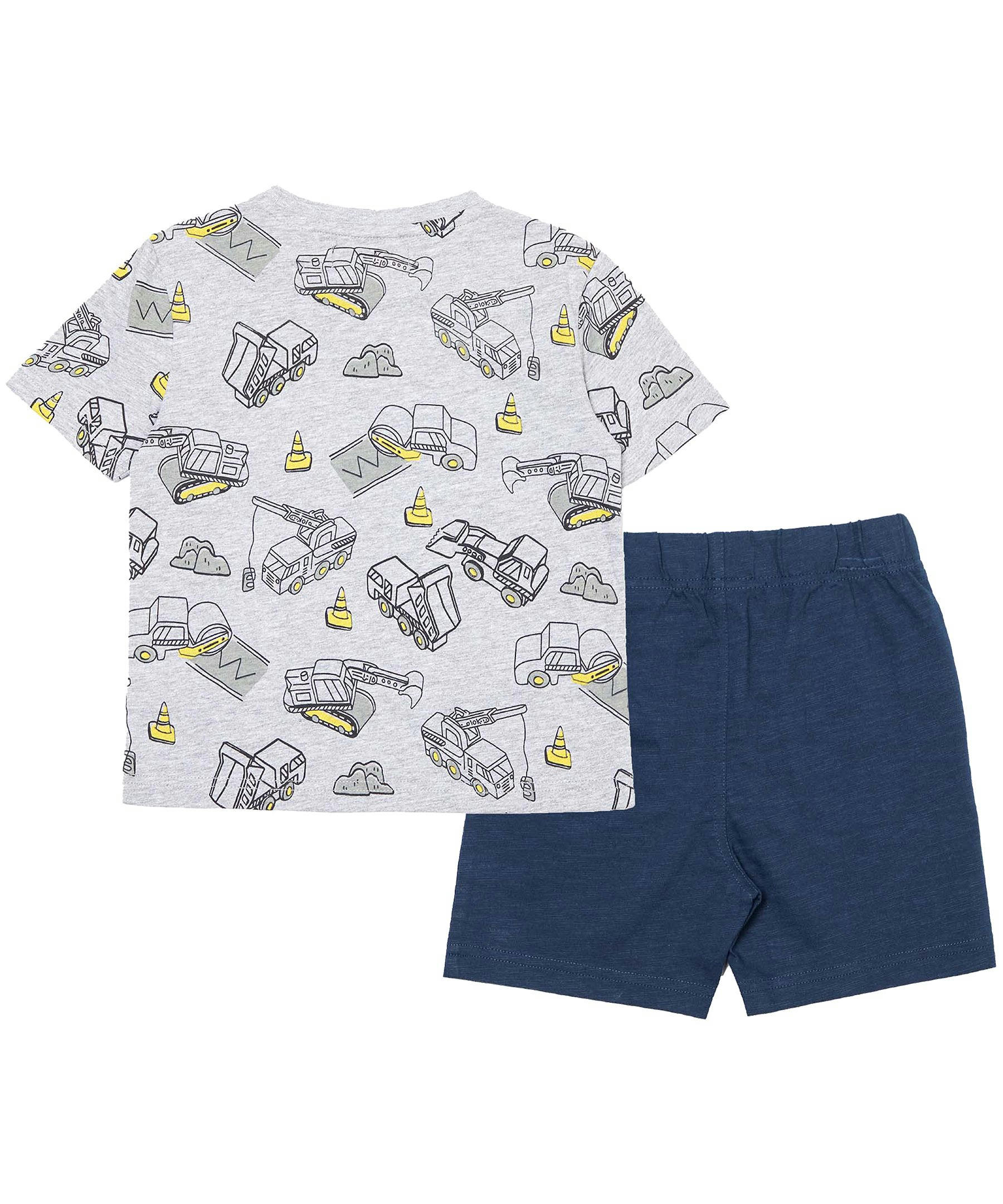 Silver Kids' Short Sleeve Crew Tee With Pull On Shorts Set