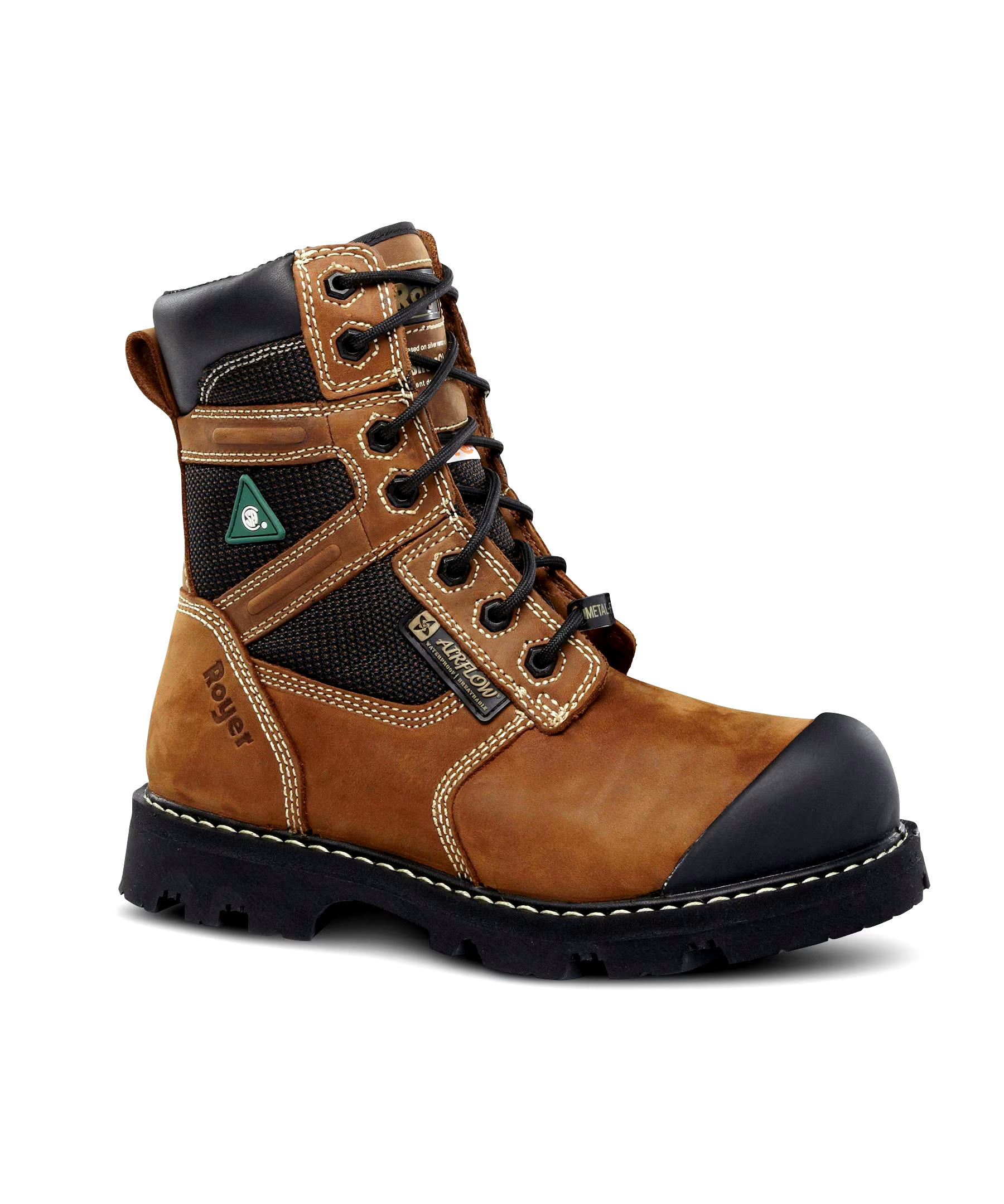 LP Royer Men's 8 Inch Composite Toe Composite Plate Metal Free Work Boot