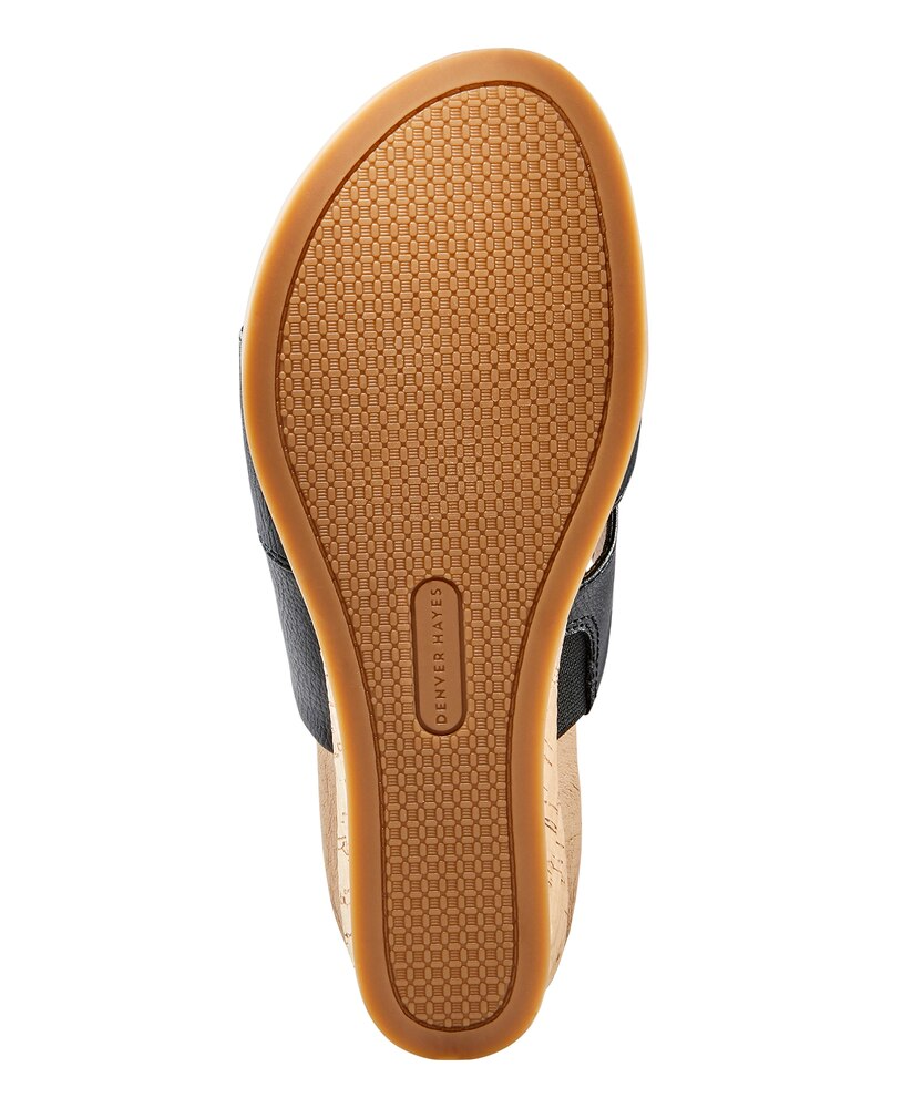 Denver Hayes Women's Whitley Cork Wedge Mule Sandals - Black