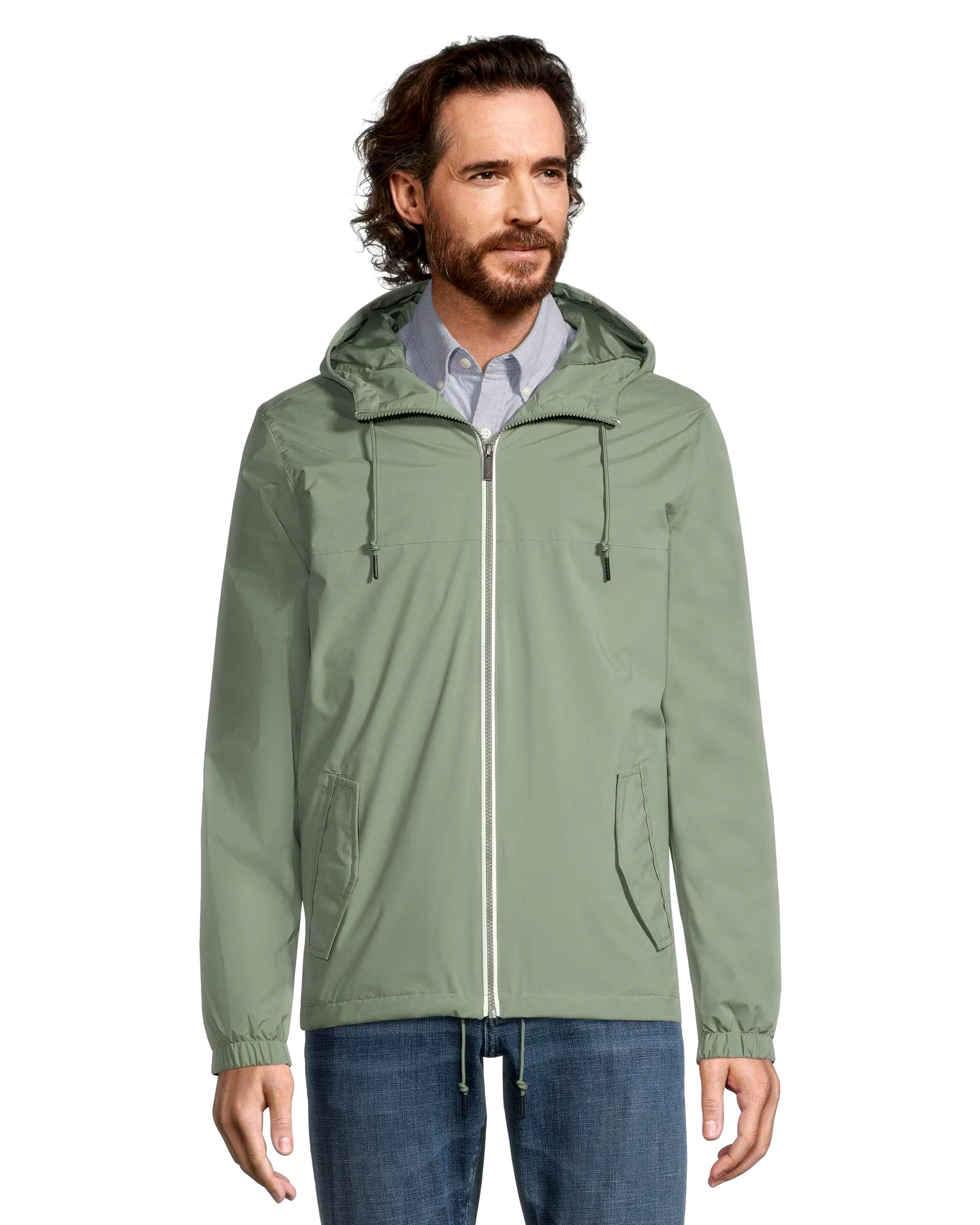 Denver Hayes Men's Water Repellent Hyper-Dri 1 Carlton Attached Hood Jacket